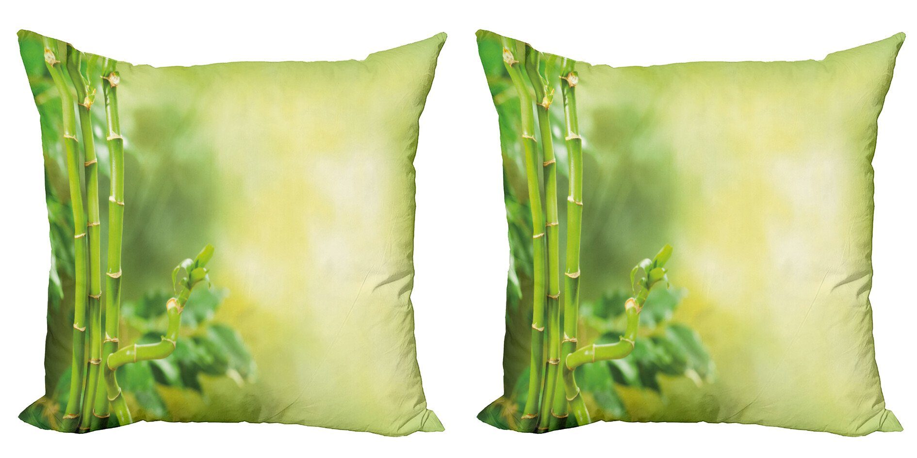 Doppelseitiger Kissenbezüge Stück), (2 Bambusse Digitaldruck, Abakuhaus Accent grüne Modern Bäume Spa