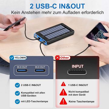 Daskoo 26800mAh Powerbank Solar mit LED-Taschenlampe und 2 USB-C Output Solar Powerbank, Solar Ladegerät für die meisten elektronischen Geräte auf dem Markt