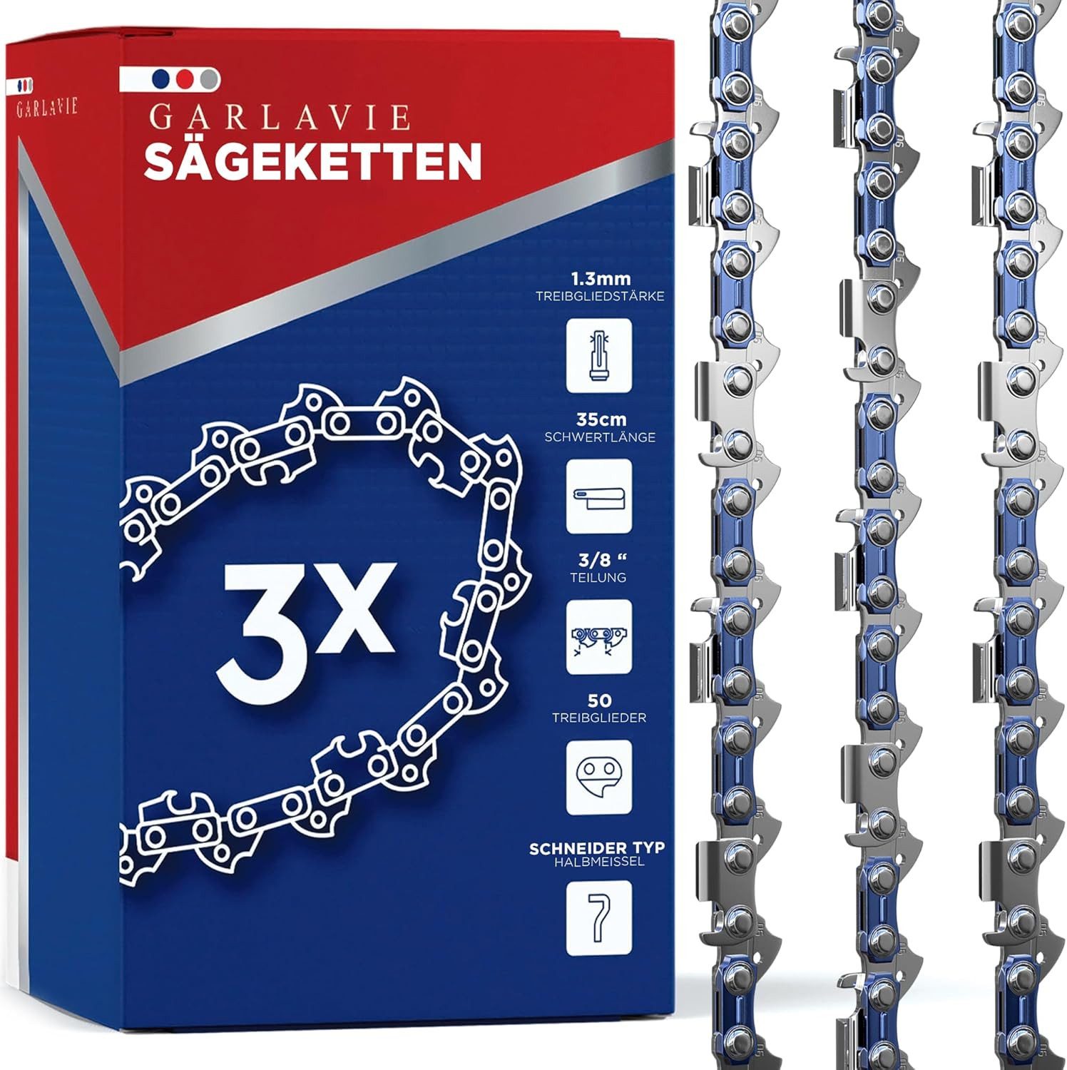 Garlavie Ersatzkette Set mit 3 kettensägenketten, (kompatibel mit vielen Ma günstig online kaufen