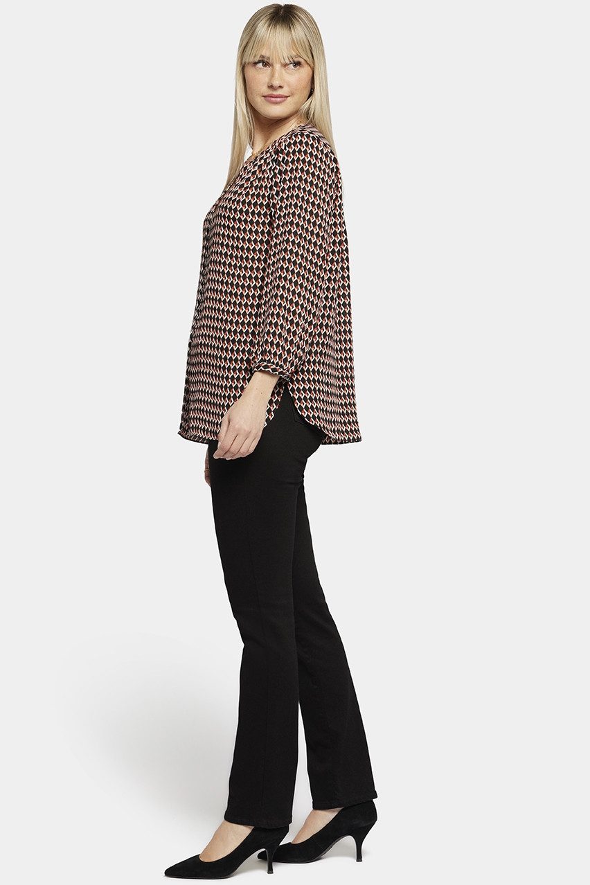 NYDJ Blusentop Pintuck Blouse Grafikdruck