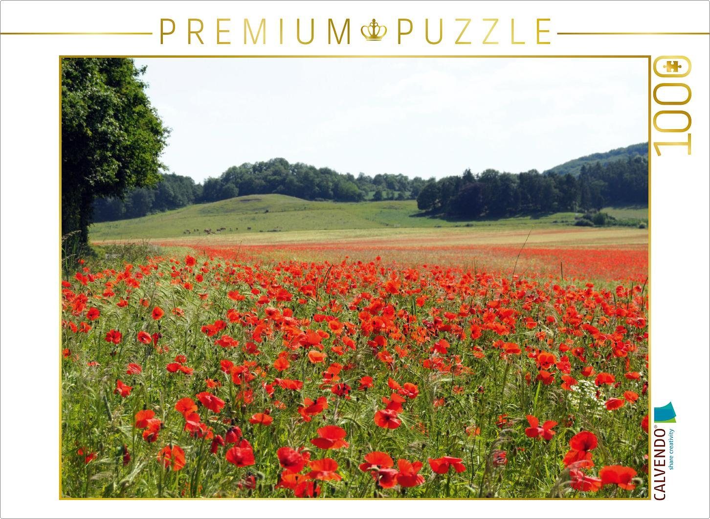 Puzzle CALVENDO Puzzle Mohnfeld am alten Kraterrand vom Laacher See 1000 Teile Lege-Größe 64 x 48 cm Foto-Puzzle Bild von Anja Frost