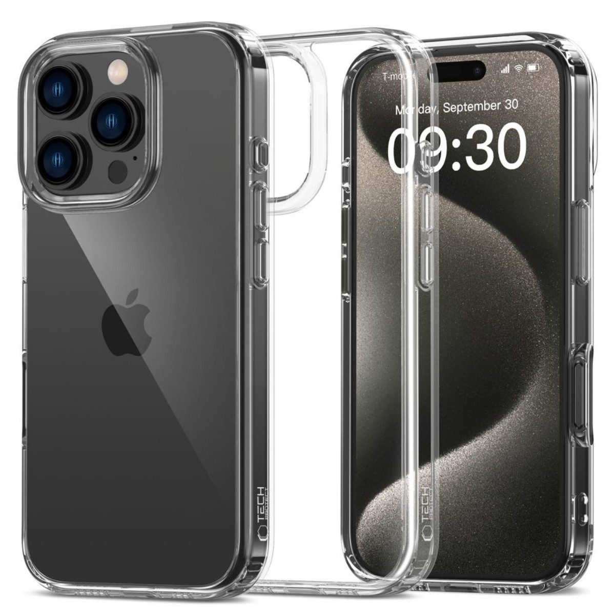 TECH PROTECT Handyhülle FlexAir Hybrid Case Kompatibel mit iPhone 16 Pro Max Transparent 6,9, Transparentes Hybrid-Design mit verstärktem Schutzrahmen