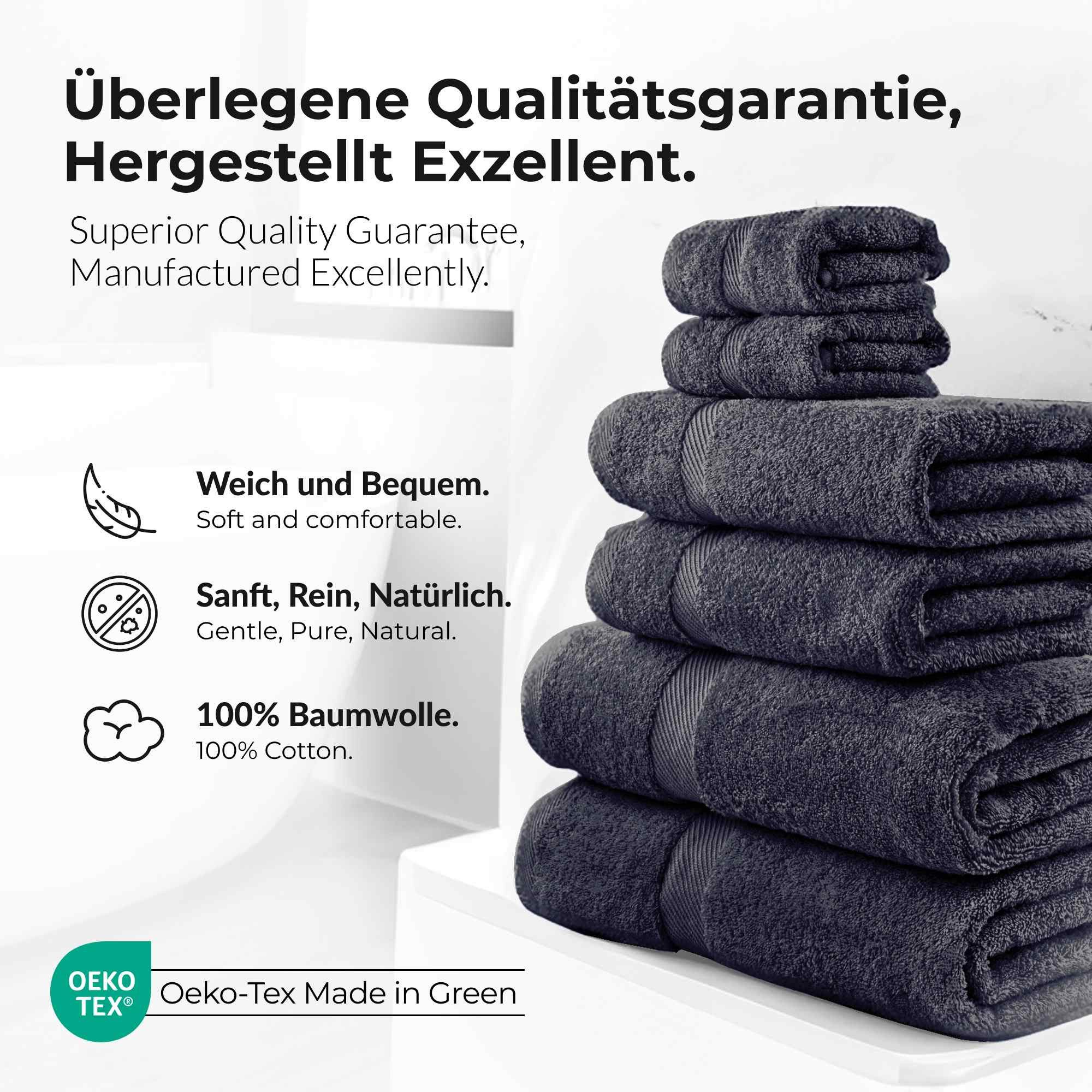 etérea Himmlische Qualität Handtücher etérea Carli 6-teiliges Handtuchset - fix und, Baumwolle (Spar-Set, 6-St)
