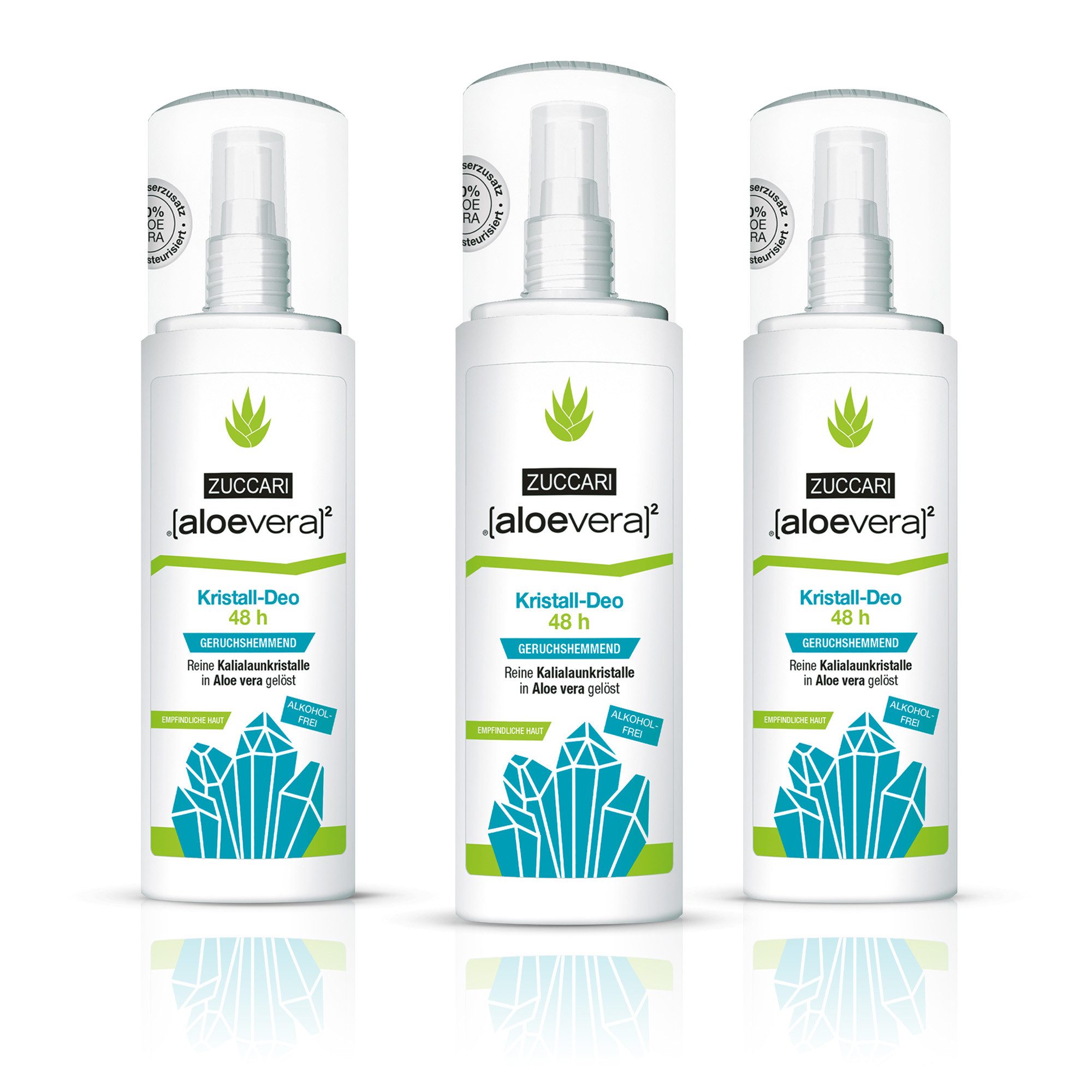 [aloevera]2 Deo-Kristall [aloevera]2 Kristall Deodorant 48h von Zuccari, – Geruchshemmend bei Schweiß und ideal nach dem Epilieren oder Rasieren