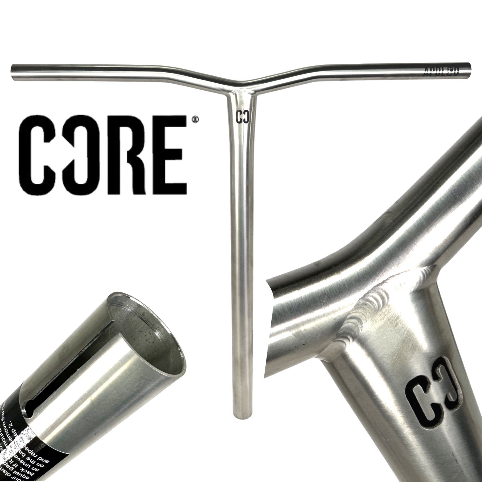 Core Action Sports Stuntscooter Core Apollo Titan Stunt-Scooter SCS / HIC Bar 35 58cm Raw