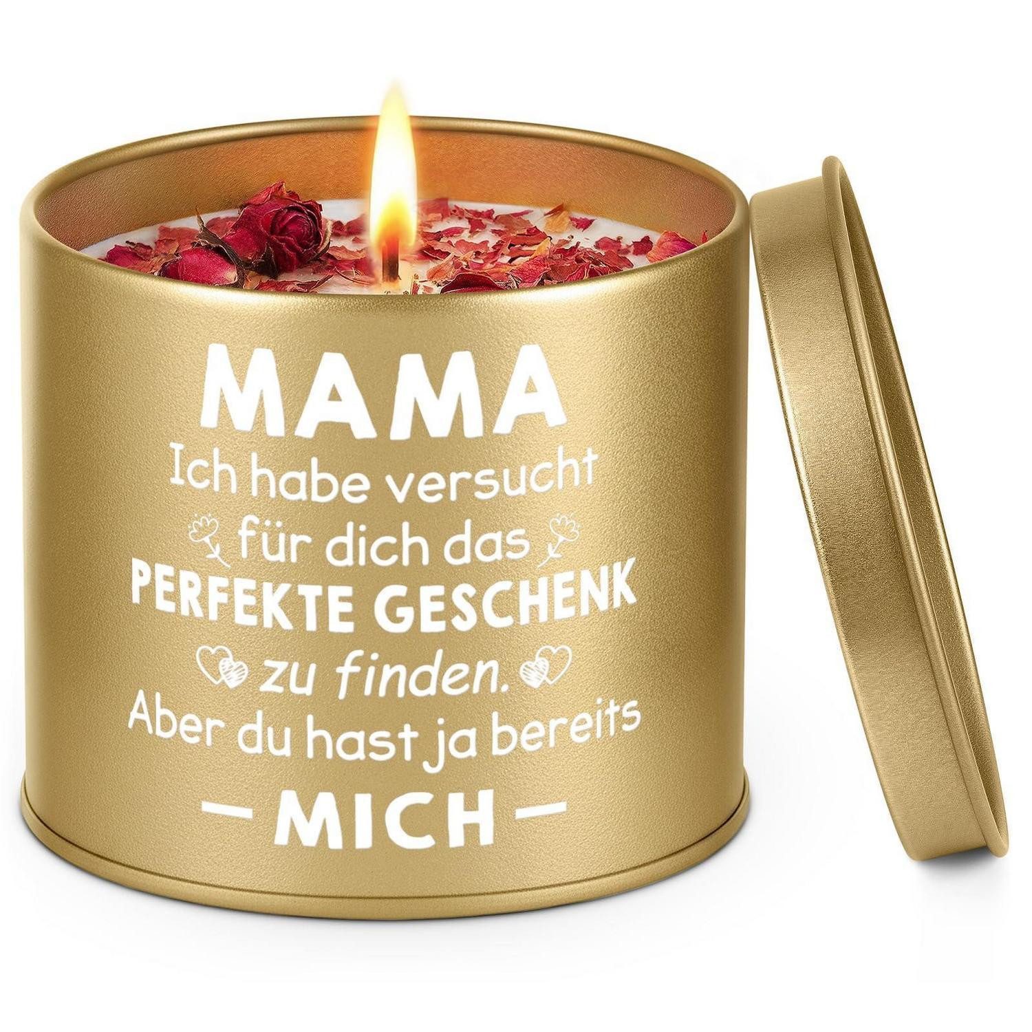 LuxusKollektion Duftkerze Duftkerze Mama Geschenk mit Kristall & Blumen