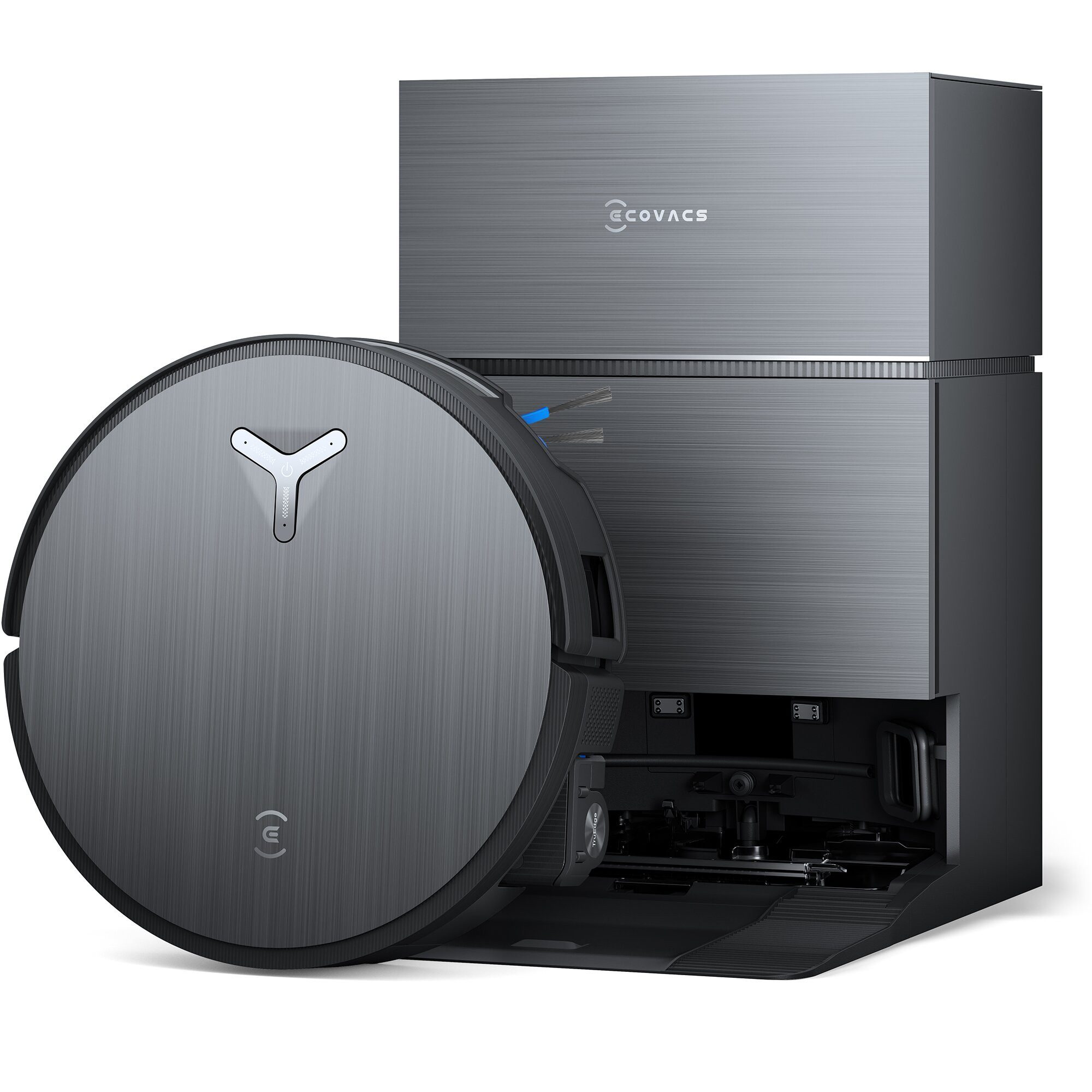 ECOVACS Saugroboter X11 Pro Omni, 19500 Pa, 75°C-Heißwasser-Wäsche mit Einweichfunktion, 110 W, OZMO Roller 2.0, ZeroTange 3.0, TruEdge 3.0, Heißlufttrocknung bei 63 °C, Maximale Steigfähigkeit 4 cm Höhe