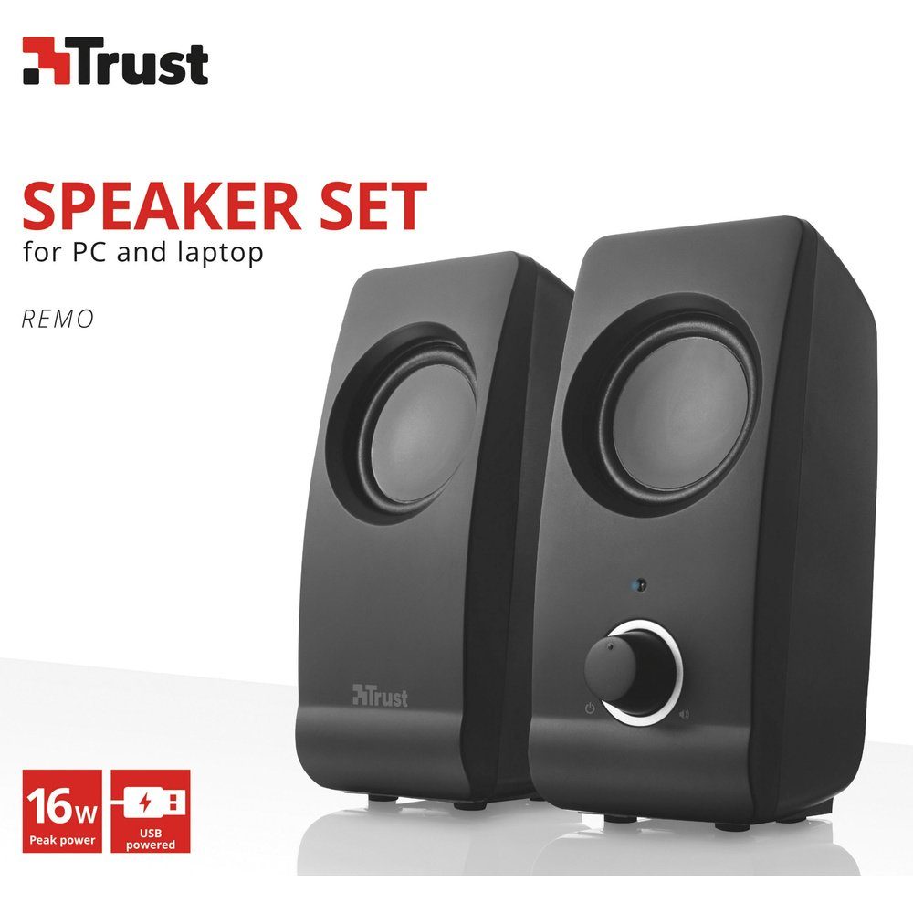 Trust Trust Remo 2.0 PC-Lautsprecher Kabelgebunden 16 W Schwarz PC-Lautsprecher (16.00 W)