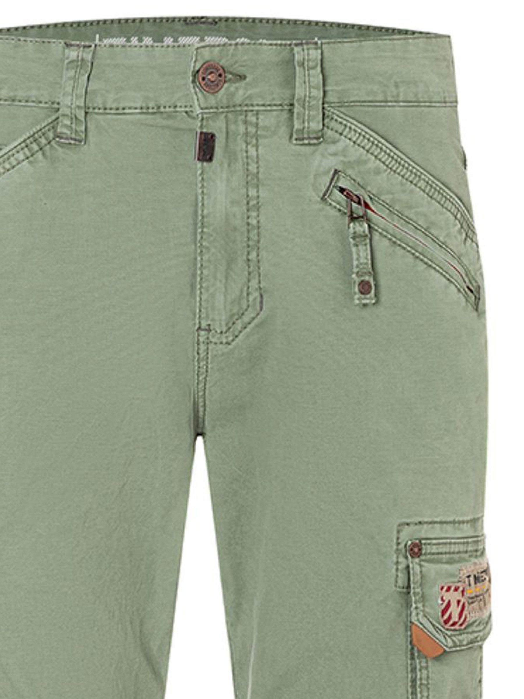 TIMEZONE Cargohose Gerader Schnitt normale Passform für Herren (1-tlg) Baumwolle Normal Fit Einfarbig elastisch Reißverschluss – Bild 2 von 4