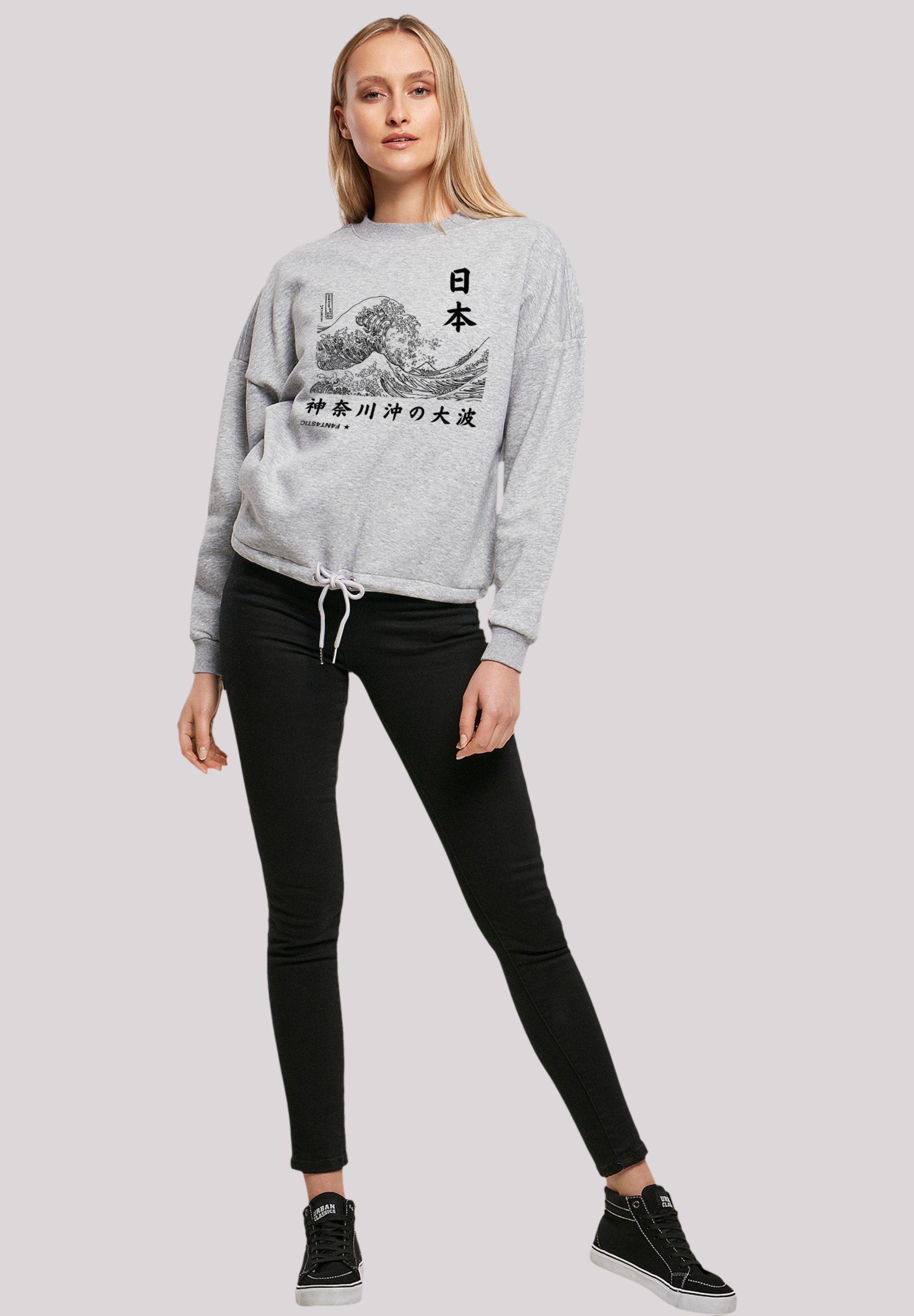 F4NT4STIC Sweatshirt Kanagawa heather Print grey
