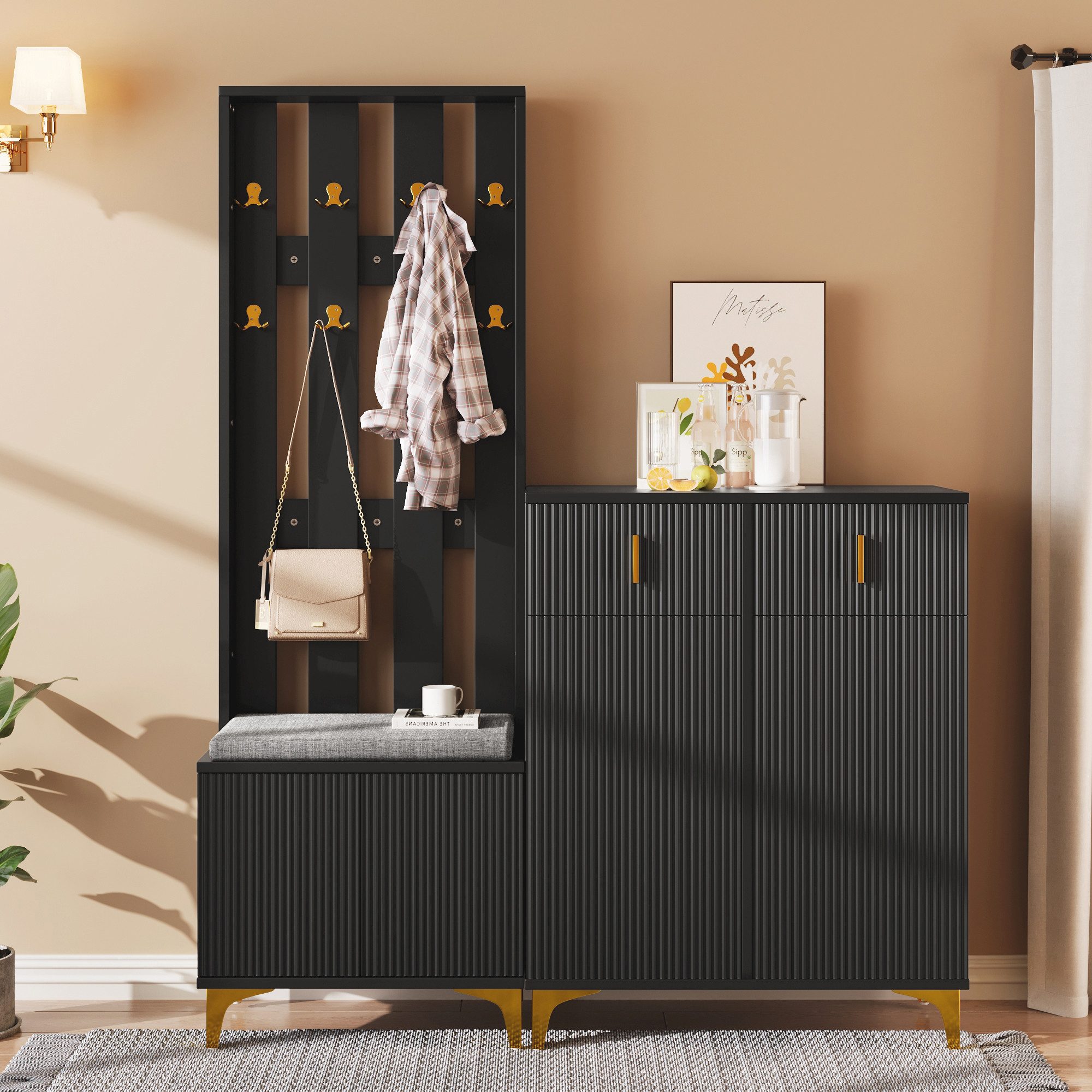 OKWISH Garderoben-Set Garderobenset mit Schuhschrank und günstig online kaufen
