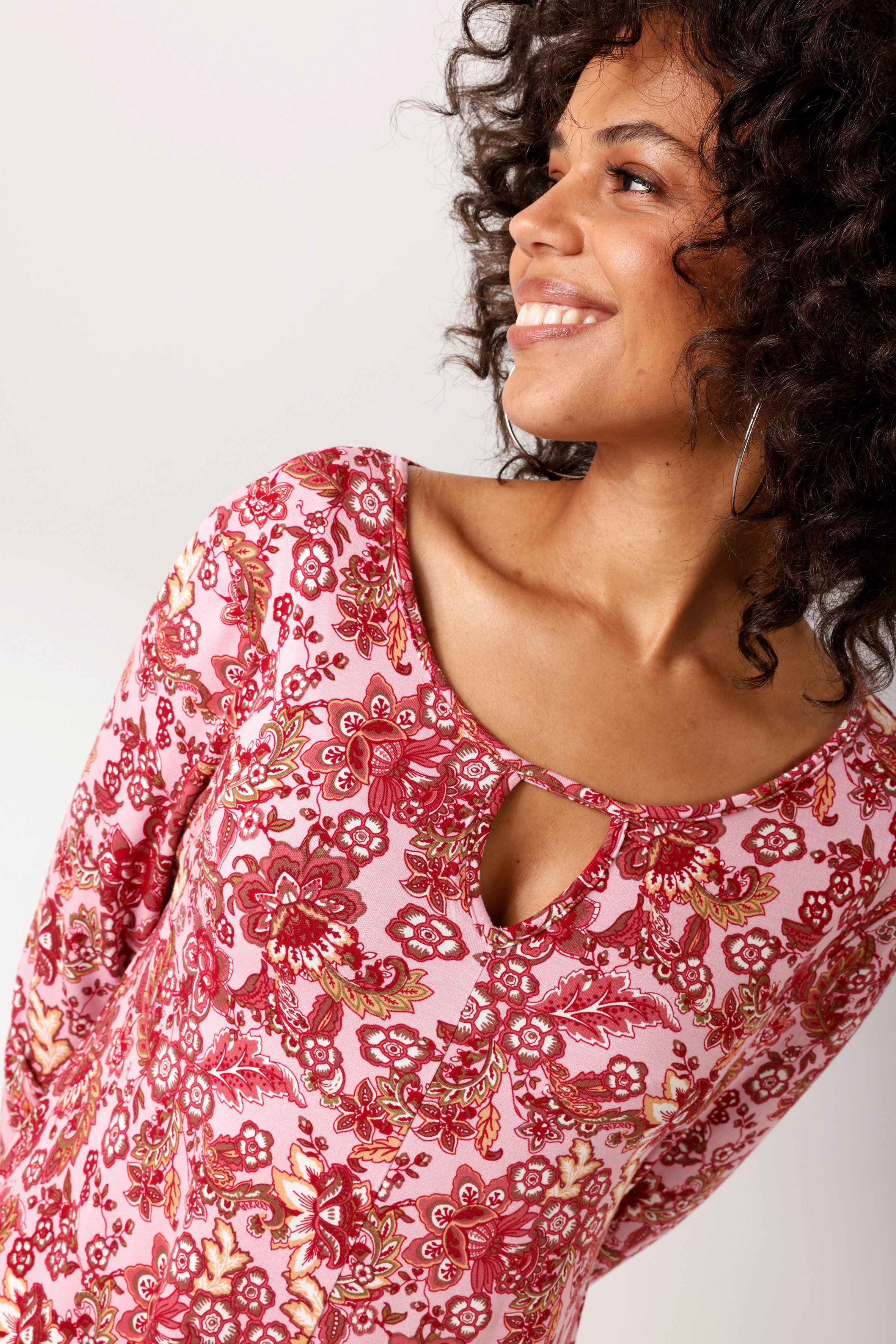 Aniston CASUAL A-Linien-Kleid mit farbenfrohen Blumendruck - jedes Teil ein Unikat - NEUE KOLLEKTION – Bild 3 von 5
