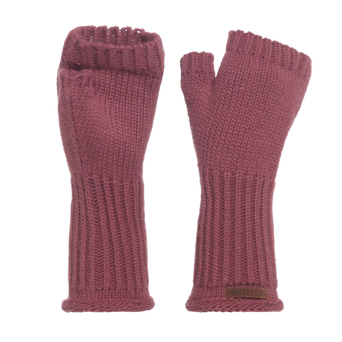 Knit Factory Strickhandschuhe Cleo Handschuhe One Size Glatt Rot (1-St) Handschuhe Handstulpen Handschuhe ihne Finger
