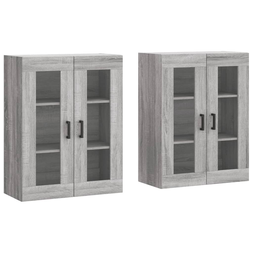 vidaXL Sideboard Wandschränke 2 Stk. Grau günstig online kaufen
