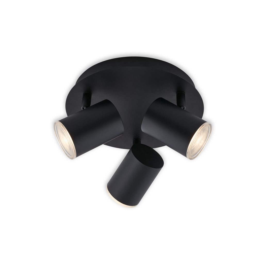 Briloner Leuchten LED Deckenspot 2731-035, ohne Leuchtmittel, Abhängig vom Leuchtmittel - Warmweiß / Neutralweiß / Kaltweiß, 3-flammig, Spotköpfe dreh- und schwenkbar, schwarz, exkl. GU10