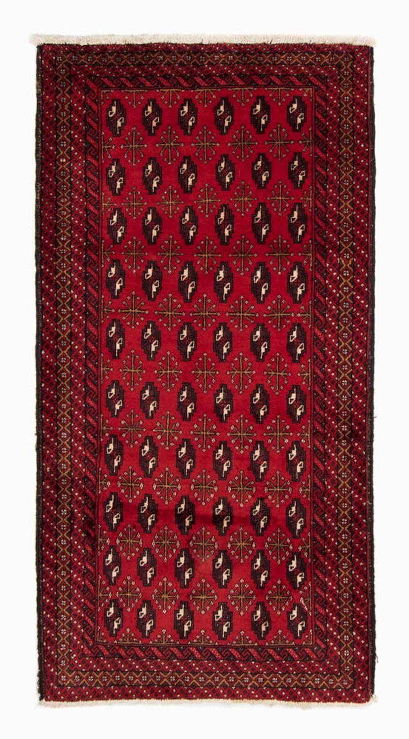 Hochflor-Läufer Belutsch Durchgemustert Rosso 208 x 108 cm, morgenland, rechteckig, Höhe: 8 mm, Handgeknüpft