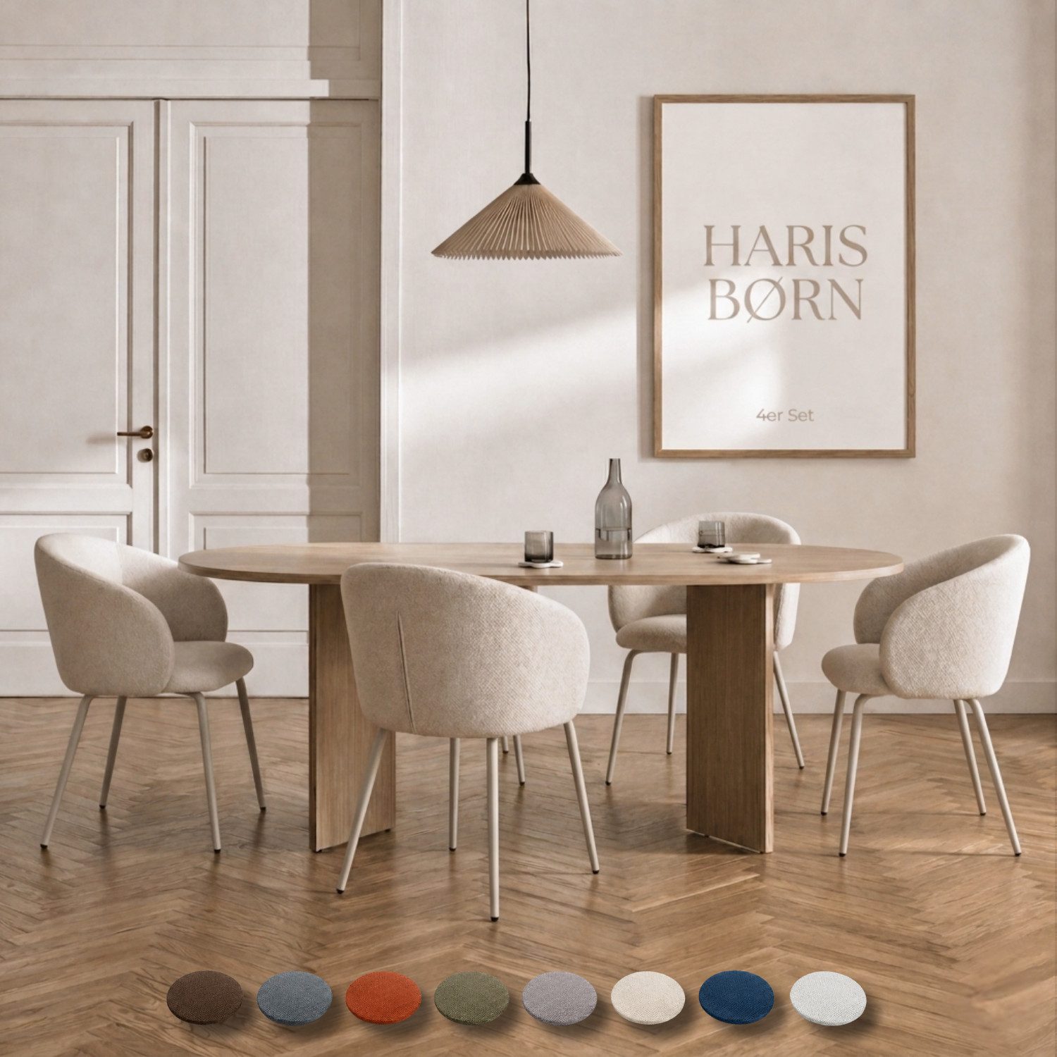 Haris Børn Esszimmerstuhl mit Armlehnen NØR - Hochwertige Polsterstühle für Esszimmer (Set, 4 St), Premium Esszimmer Stühle & Wohnzimmer Stühle
