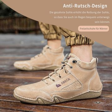 Daisred Herren Hohe Stiefel Weiche Leder-Turnschuhe Stiefel rutschfest, bequem