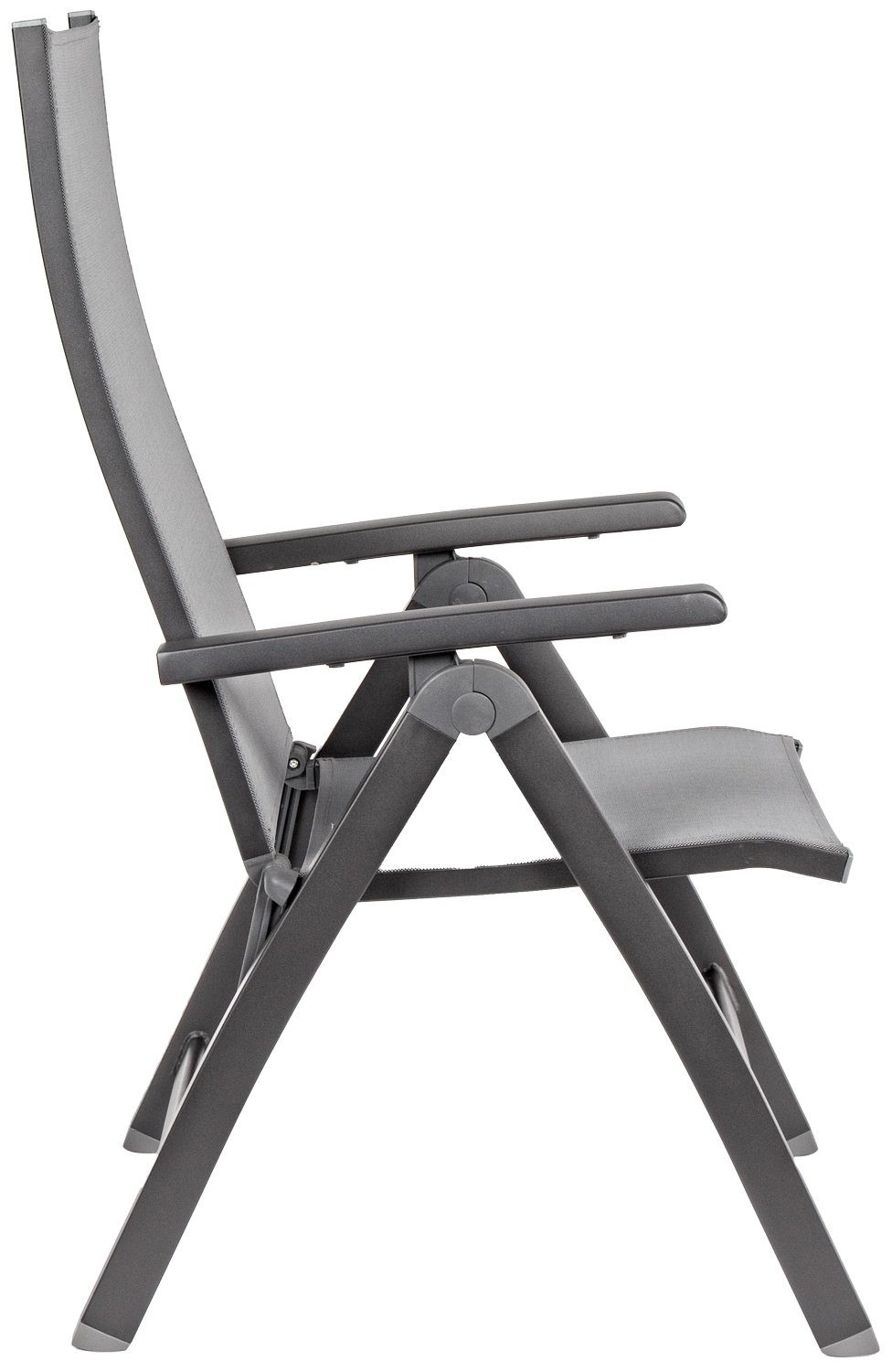 Bizzotto Gartenstuhl CRUISE, Aluminium, Anthrazit, Grau, klappbar, Textilen, verstellbar