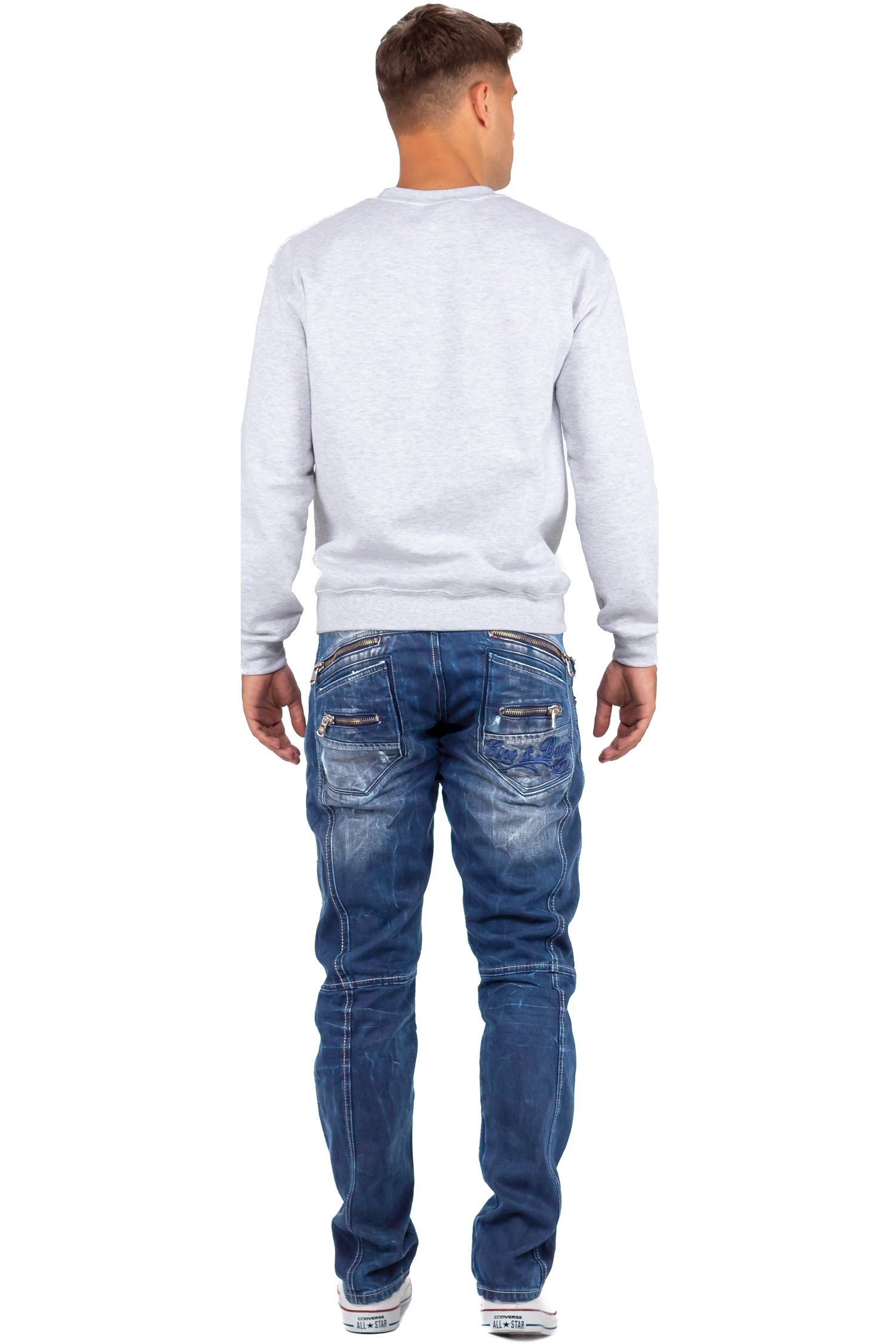 Hose mit Cipo BA-C0768 & Effekten und 5-Pocket-Jeans Baxx Destroyed Zippern
