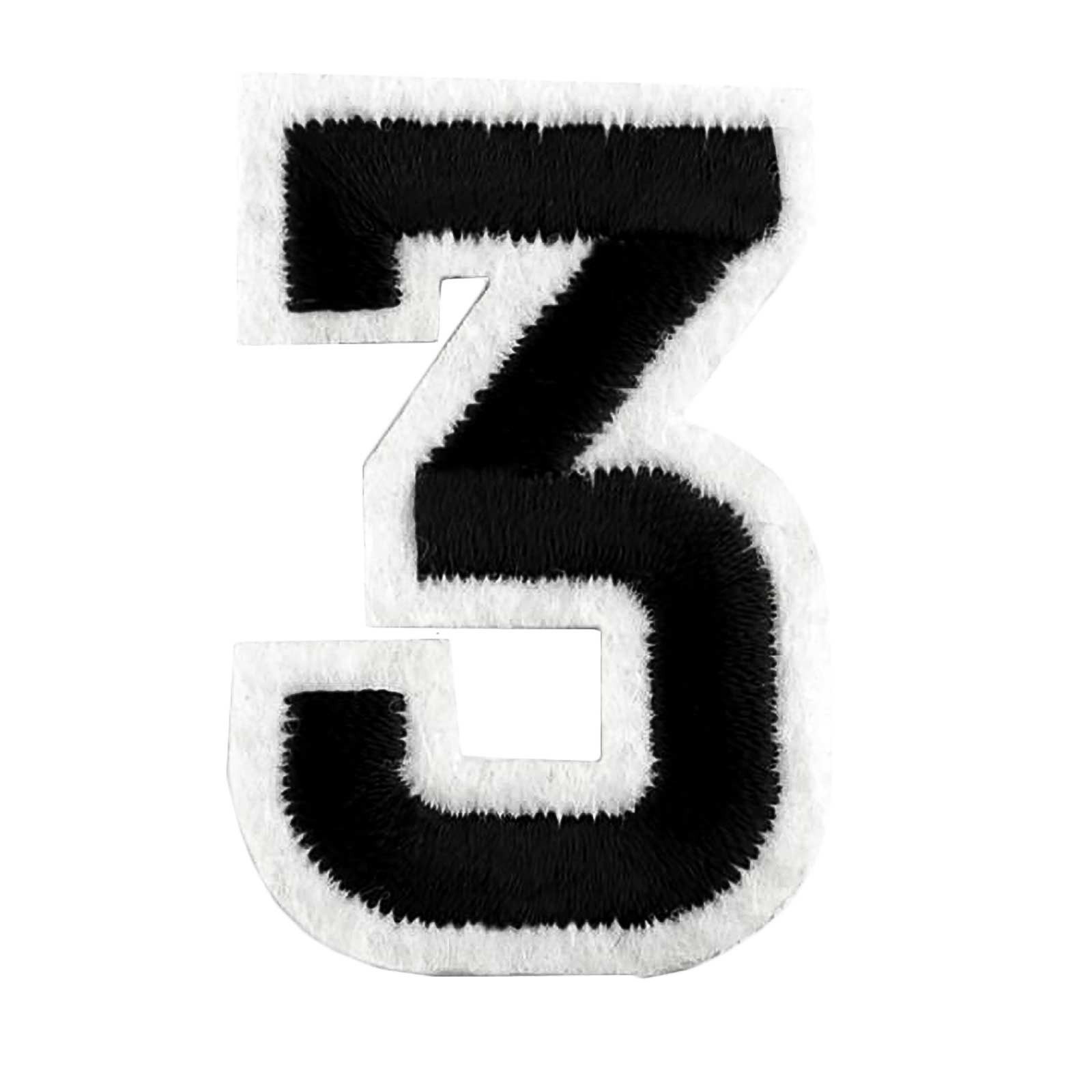 maDDma Пластырь 1 Zahlen Aufbügler, 25-36x50mm, schwarz, Applikation, Пластырь, Polyester, Baumwolle, Polyethylen Schicht, (1 Stück, 1-tlg), 3