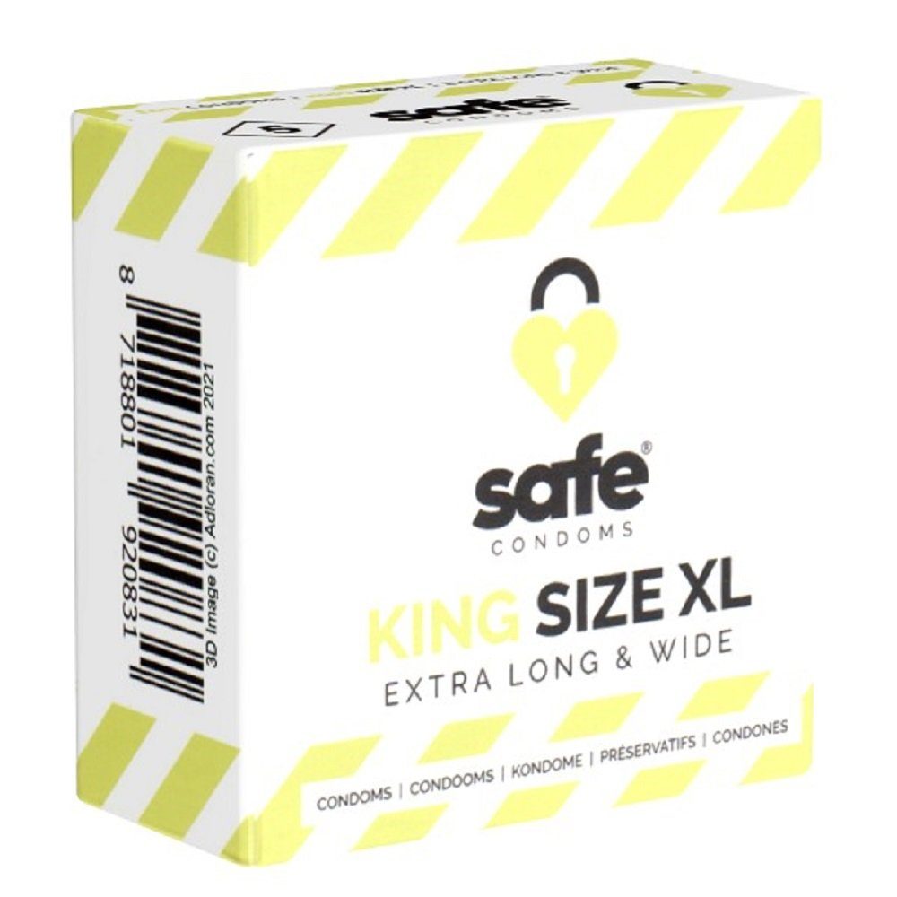 Safe XXL-Kondome KING Size XL (Extra Long & Wide) Packung mit, 5 St., große Kondome für ein sicheres Gefühl