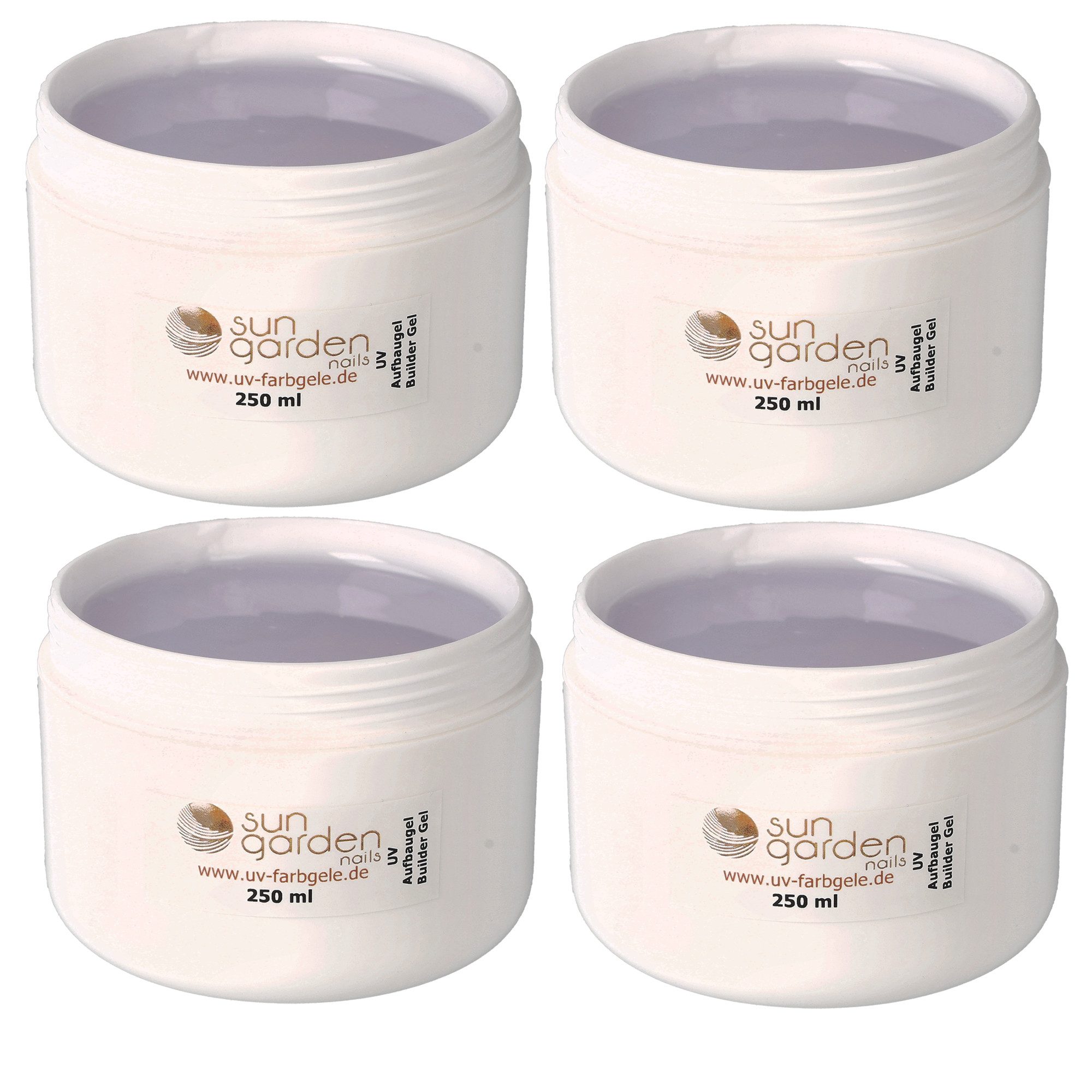 Sun Garden Nails UV-Gel 4x250ml UV Classic Gel - Aufbaugel Klar - 1000ml