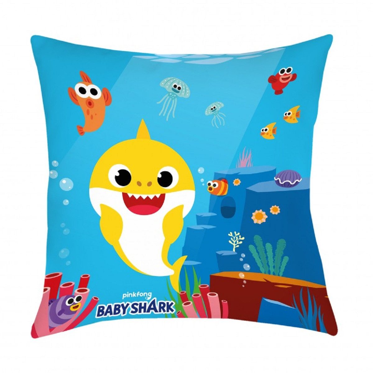 Baby Shark Dekokissen - Kuschelkissen (1 Stk) 40 x 40 cm aus Polyester