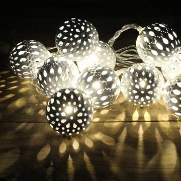 MARELIDA LED-Lichterkette LED Lichterkette 20 Kugeln Metallbälle orientalisch marokkanisch, 20-flammig