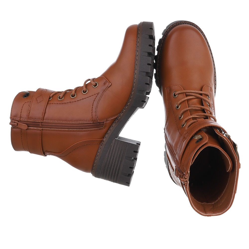 Ital-Design Damenstiefel mit Blockabsatz und Schnürverschluss günstig online kaufen