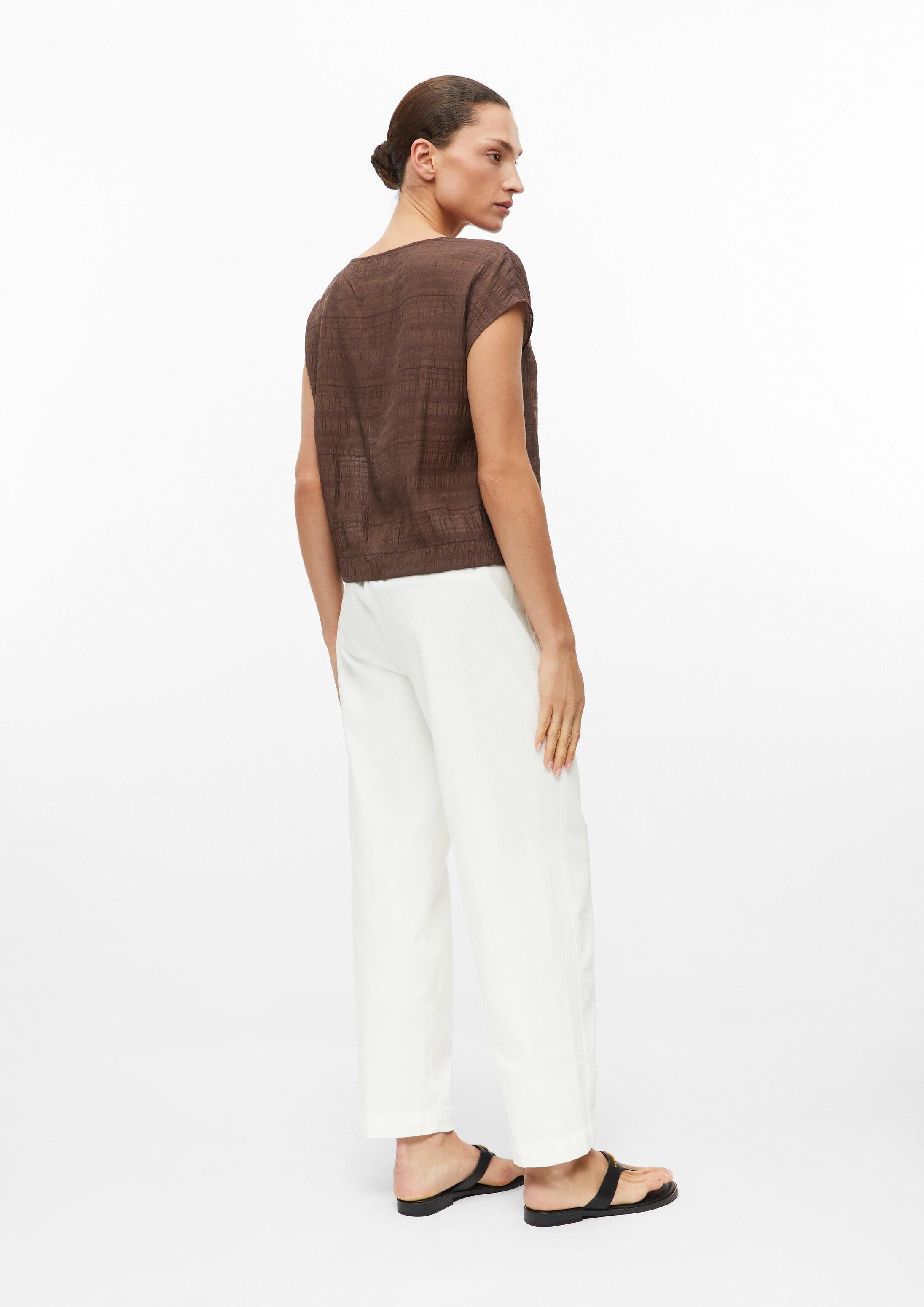 s.Oliver Kurzarmbluse Bluse Ärmellose Bluse aus Viskosemix in Crinkle-Optik