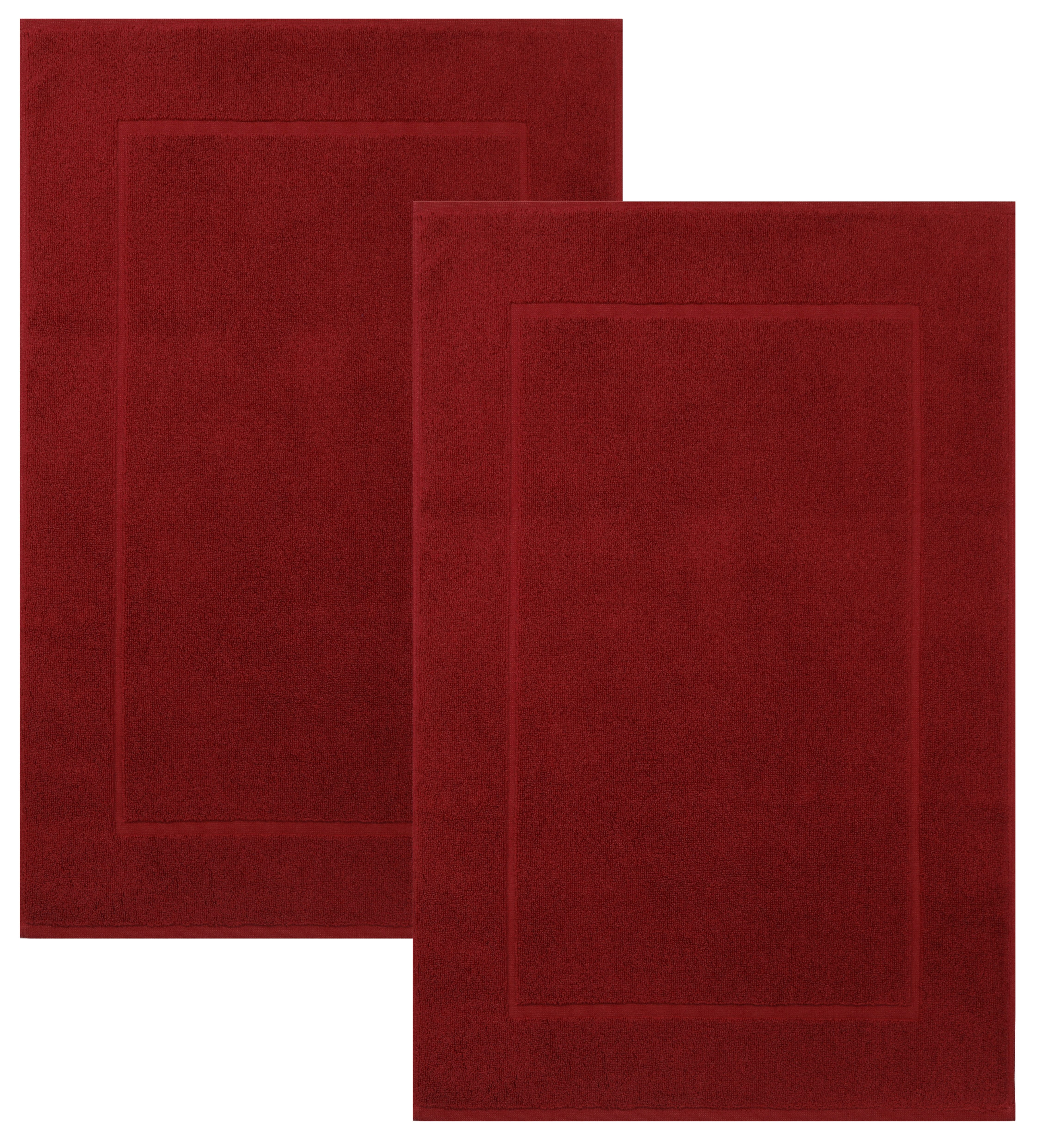 Betz Badematte 2 Stück Badvorleger Premium Badteppich Größe 50x70 cm, unbeschichtet, beidseitig nutzbar, beidseitig nutzbar, Baumwolle, Qualität 650g/m²