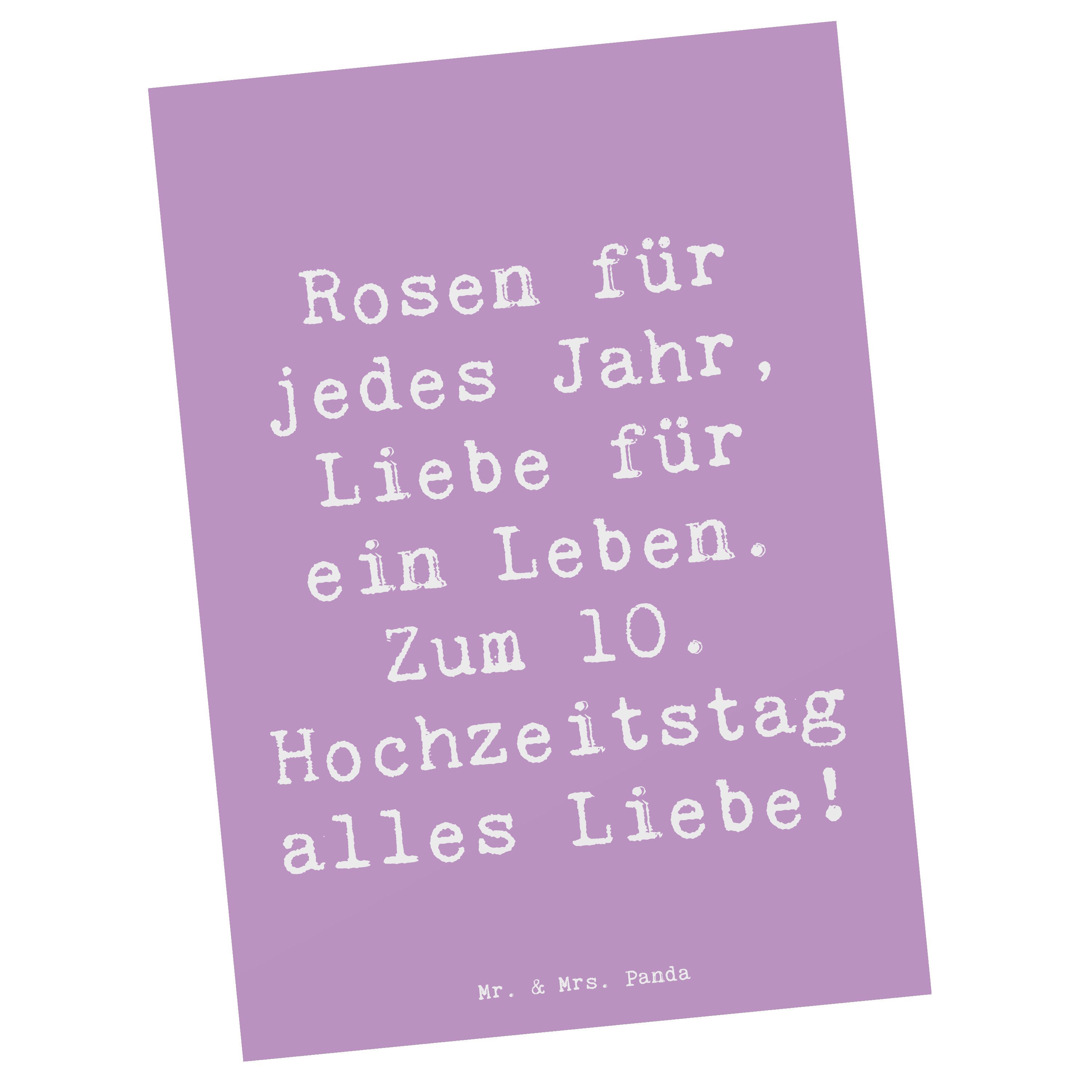 Postkarte 10. Hochzeitstag Rosenhochzeit - Lavendeltraum - Geschenk, Ehejubiläu