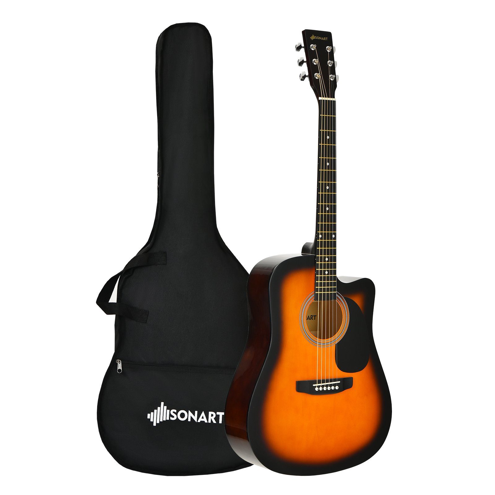 COSTWAY Akustikgitarre »Cutaway-Gitarre«, 41Zoll, mit Anfängerset,  Stimmgerät, Gurt, Plektrum, extra Saiten, Aufbewahrungstasche online kaufen  | OTTO