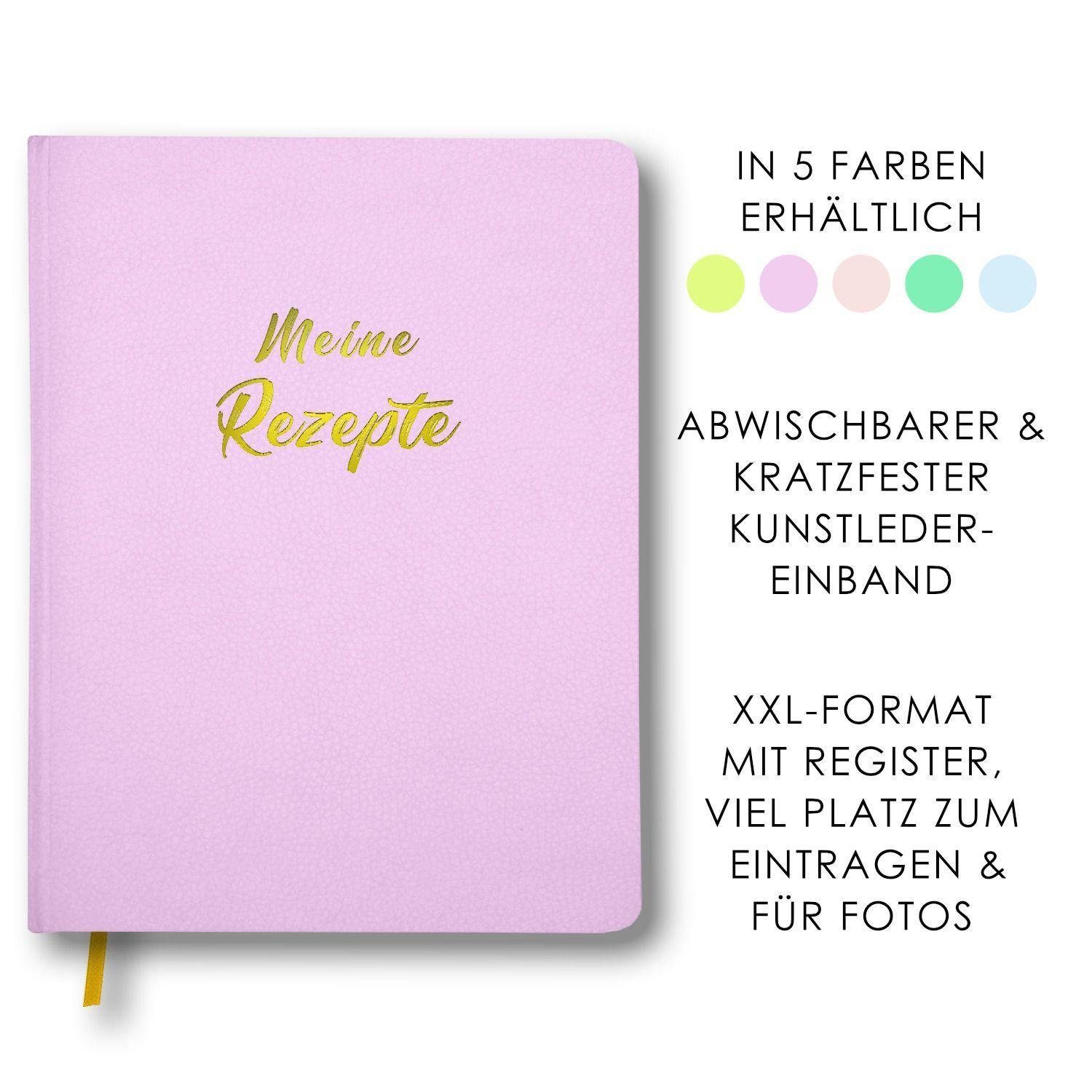 YUNA Notizbuch Meine Rezepte lavendel
