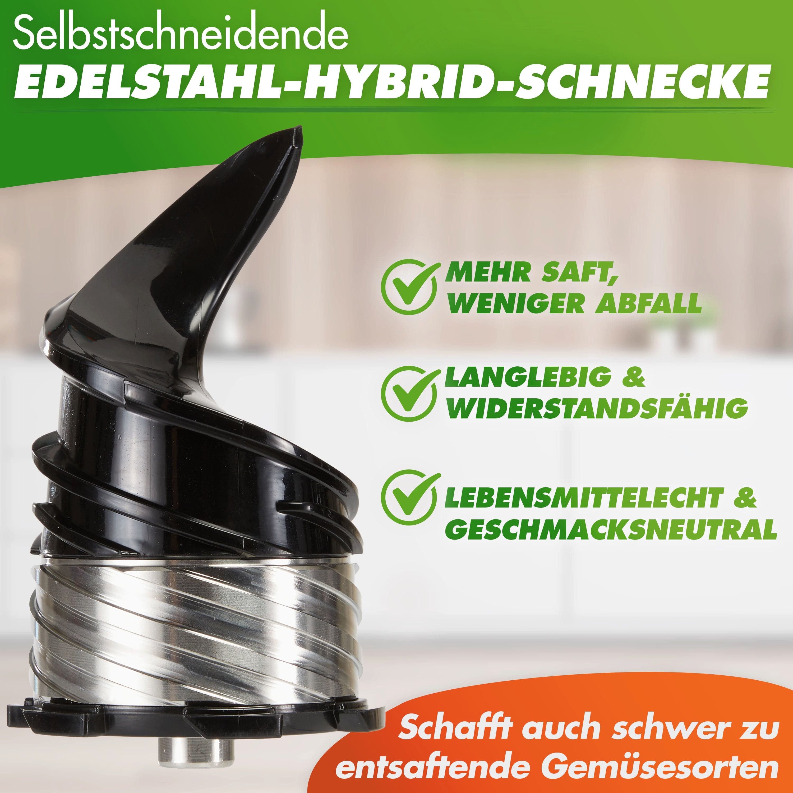 Nutrilovers Slow Juicer NUTRI-PRESS MAX+ Slow Juice Entsafter - Ganze Früchte entsaften, 250 W