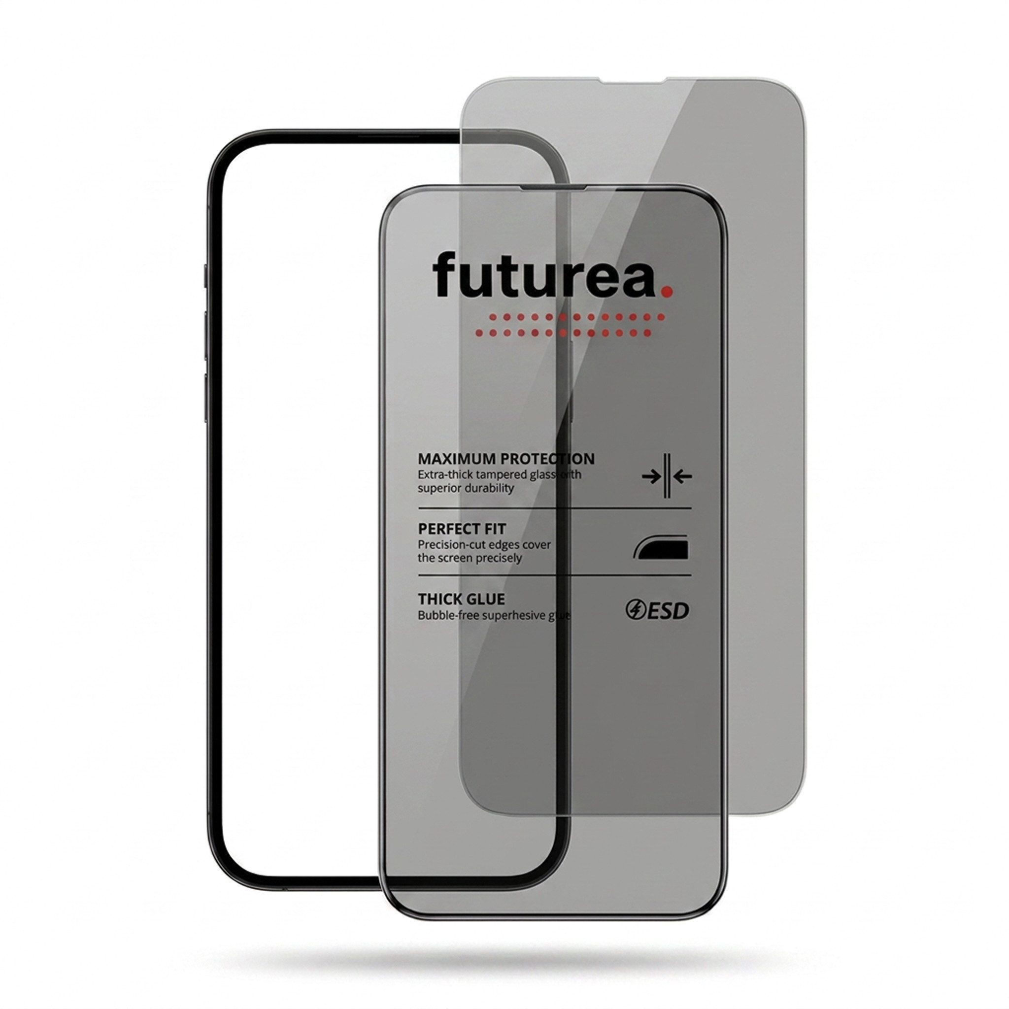 Futurea Displayschutzglas 2er Set Sichtschutz Anti-Spy Privacy für Apple iPhone 18 Pro & Pro Max für iPhone 18 Pro, Set, 2 Stück, Blickschutz auch kompatibel fü – Bild 4 von 4