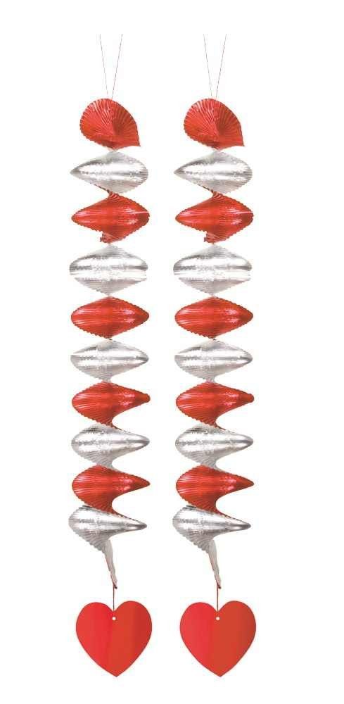 Stylex Schreibwaren Girlande 20 (10x 2) Herz Rotorspiralen Girlande 60cm