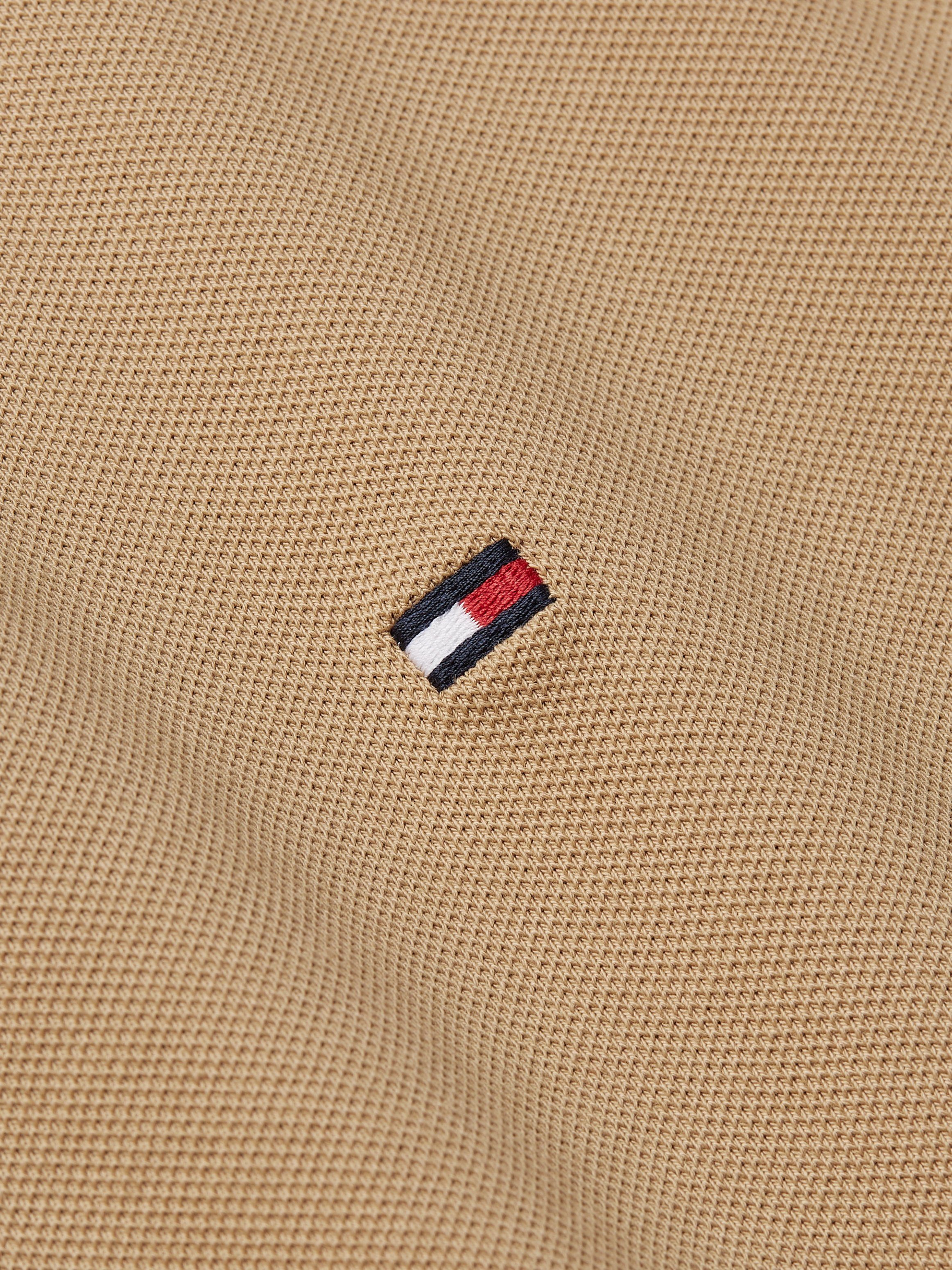 Poloshirt mit Classic Tommy Kontraststreifen Tommy REGULAR innen Hilfiger POLO Khaki am Hilfiger 1985 Kragen