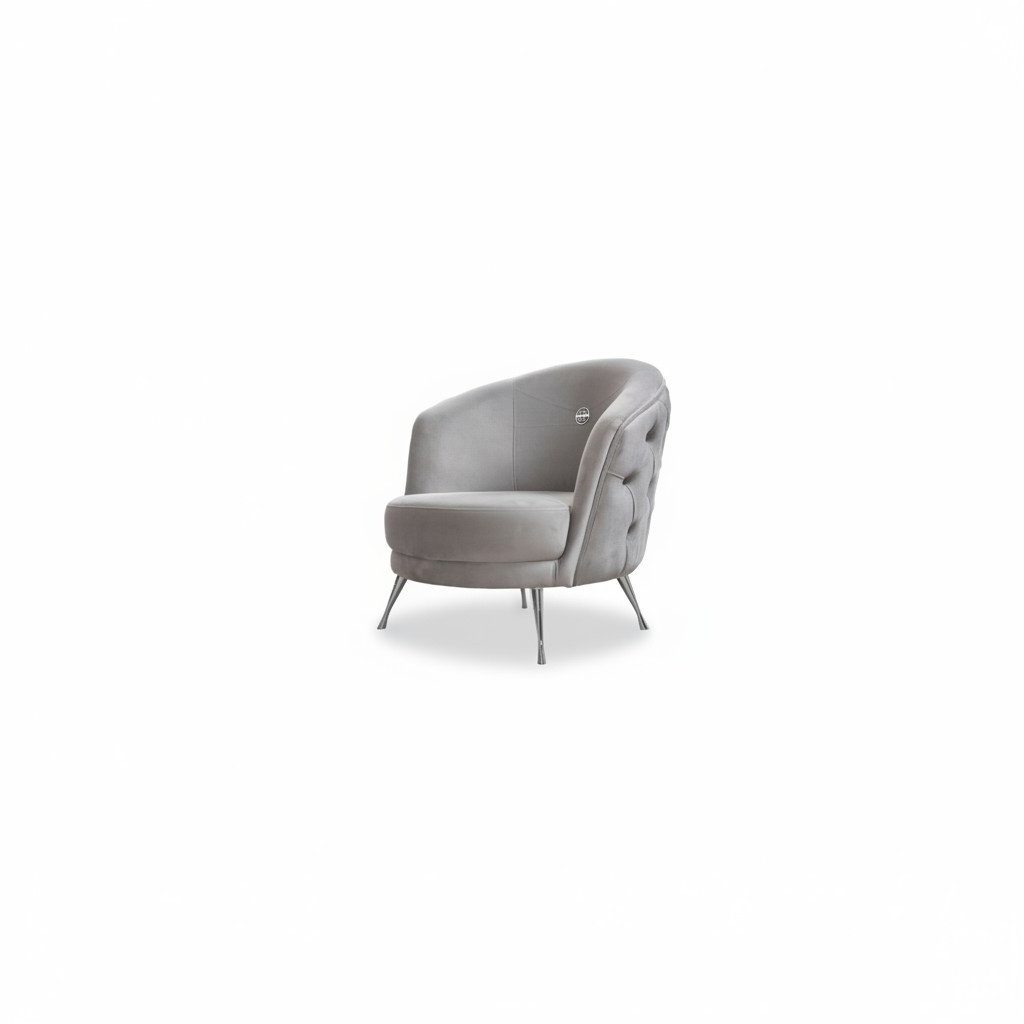 Xlmoebel Cocktailsessel Luxus Einzelsessel mit edlem Textilbezug und modernem Design (Sessel), Hergestellt in Europa