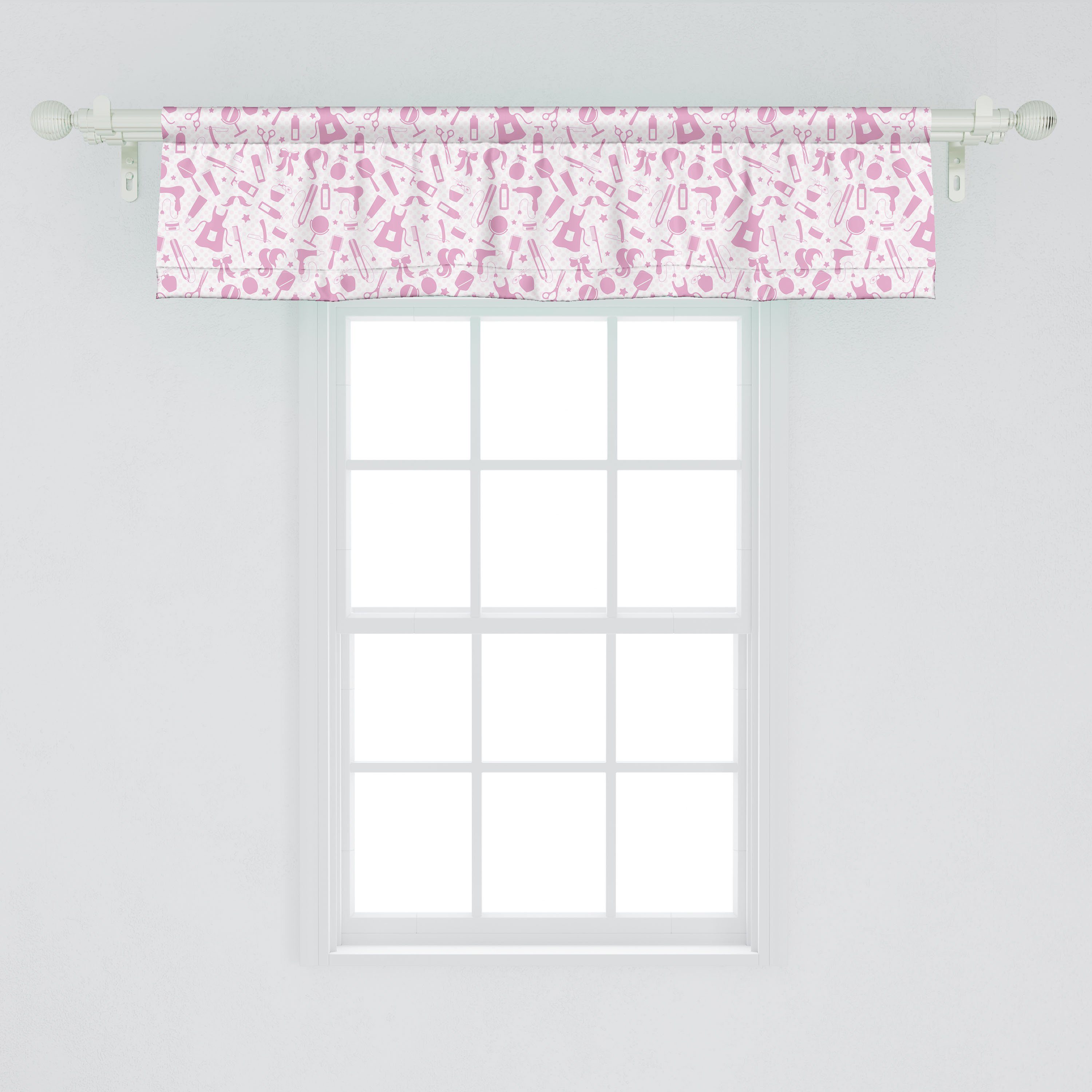Scheibengardine Vorhang Volant Schlafzimmer Stangentasche, für Microfaser, Feminin Muster mit Zubehör Dekor Abakuhaus, Schönheit Küche
