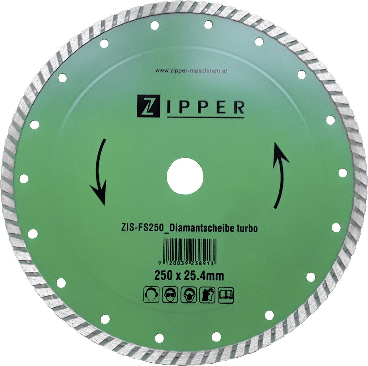 ZIPPER Diamanttrennscheibe Zipper Diamanttrennscheibe FS250DST 250 x 25 mm