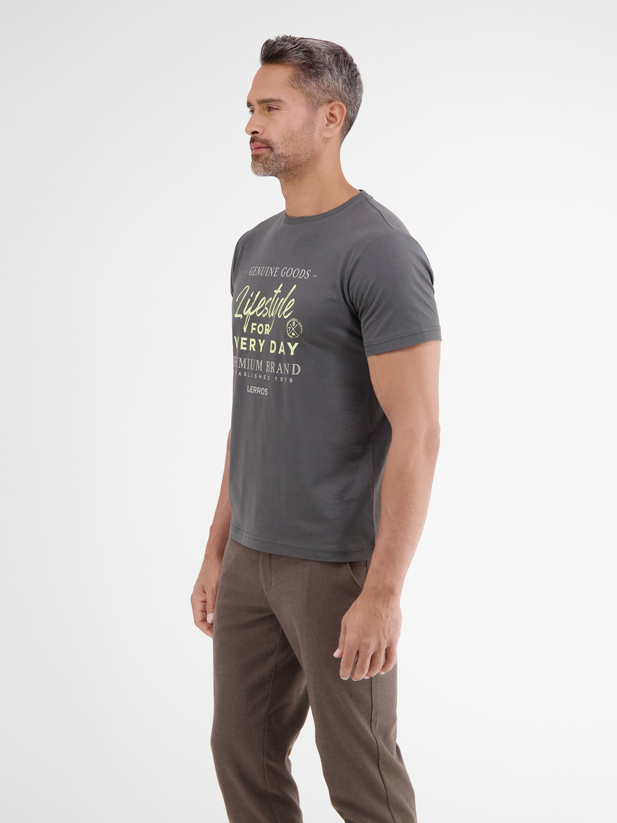 CHILLED LERROS LERROS T-Shirt OLIVE Frontprint mit T-Shirt