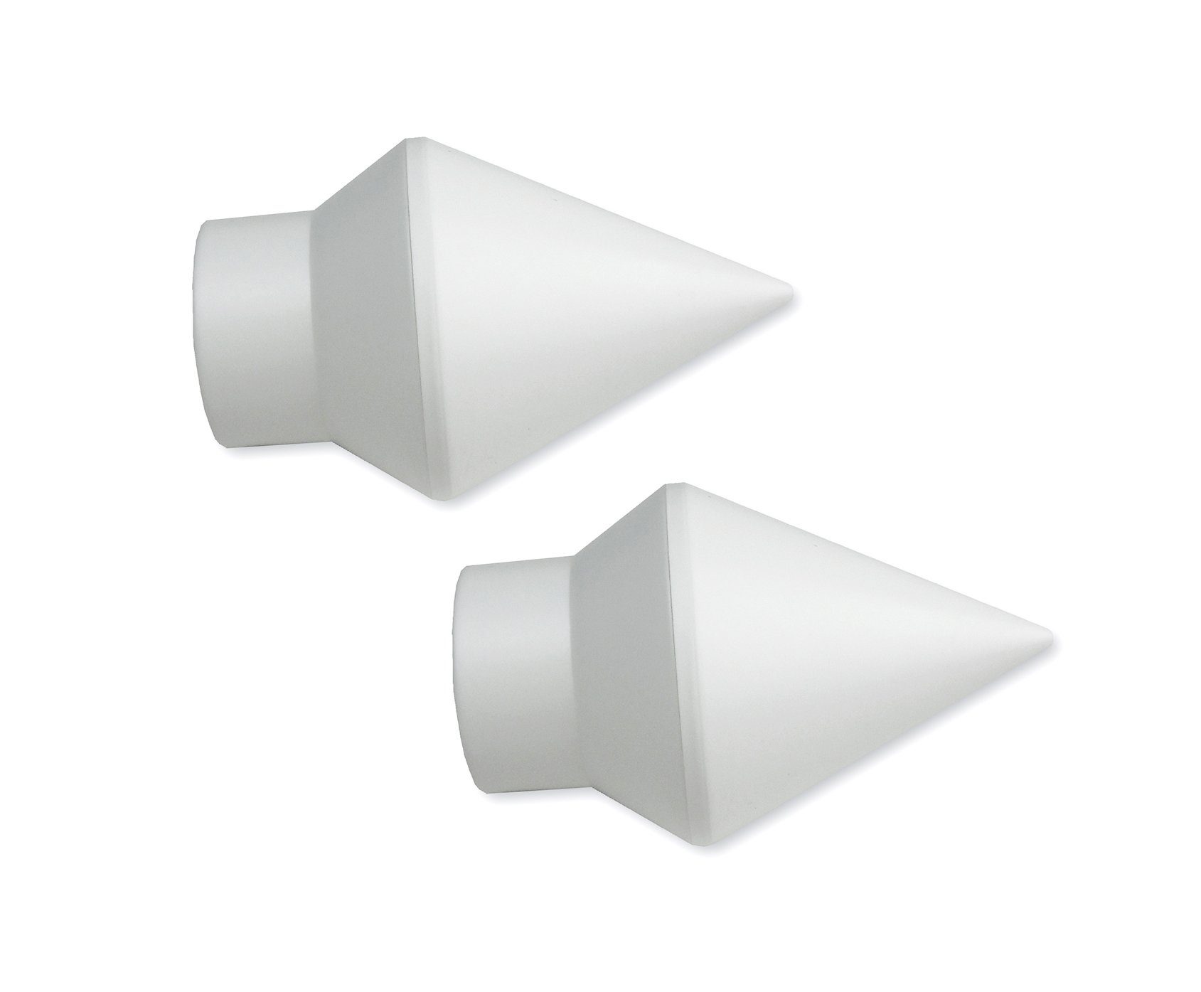 nodeko Gardinenstangen-Endstück Endkappe Spitze "Atlanta", Kunststoff, für Stangen Ø 20 mm, (Packung), zum Aufstecken an Vorhangstangen und Gardinenstangen