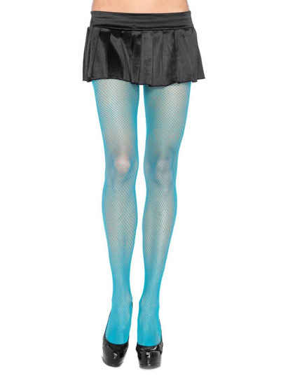 Leg Avenue Kostüm Klassische Netzstrumpfhose neonblau, Unverzichtbares Accessoire für Damen, vielseitig kombinierbares Kostümzubehör