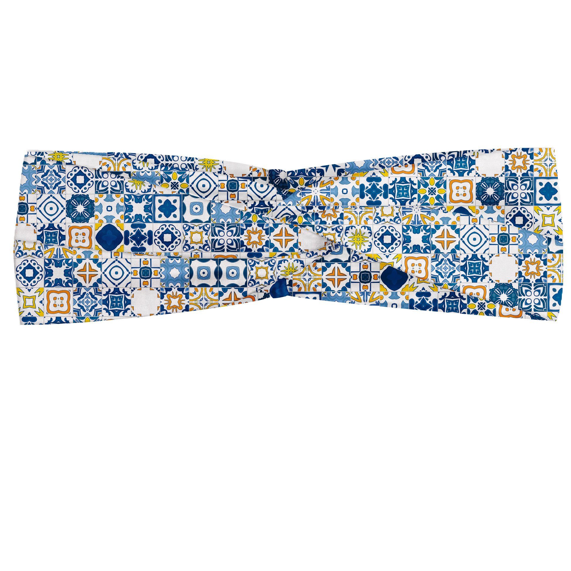 Abakuhaus Stirnband Elastisch und Angenehme alltags und Gelb Blau Mosaik Azulejo accessories