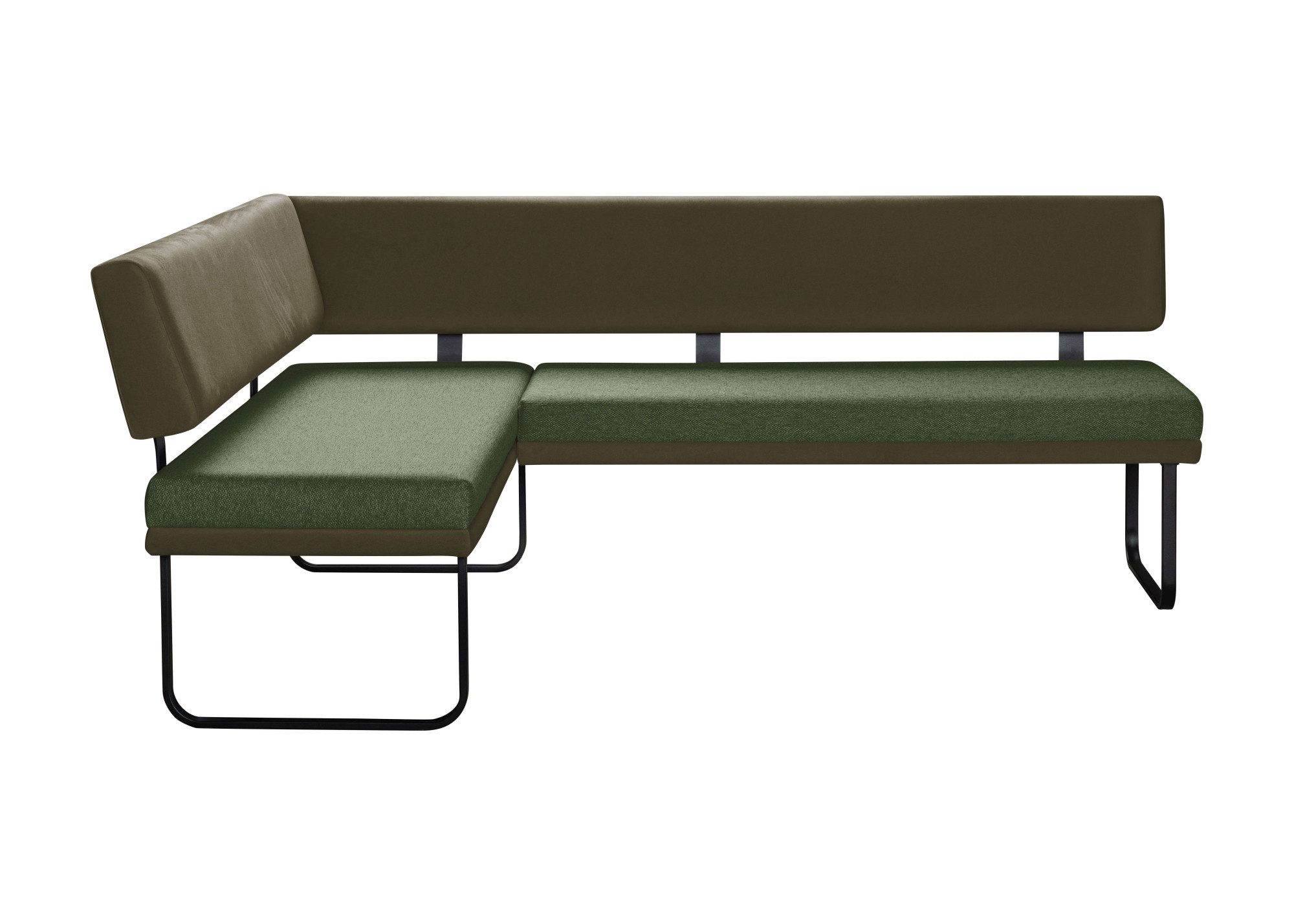 OTTO home Eckbank Gabi Esszimmerbank, Bank, Küchenbank, Polsterbank, Gestell aus matt-schwarzem Flachmetall, stabil, 2-Stoff-Design