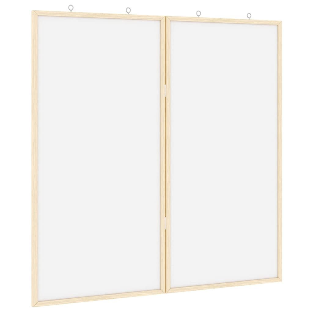 vidaXL Pinnwand Magnetisches Whiteboard Weiß 80 x 1.4 x 80 cm Massivholz Kiefer, (1-tlg)