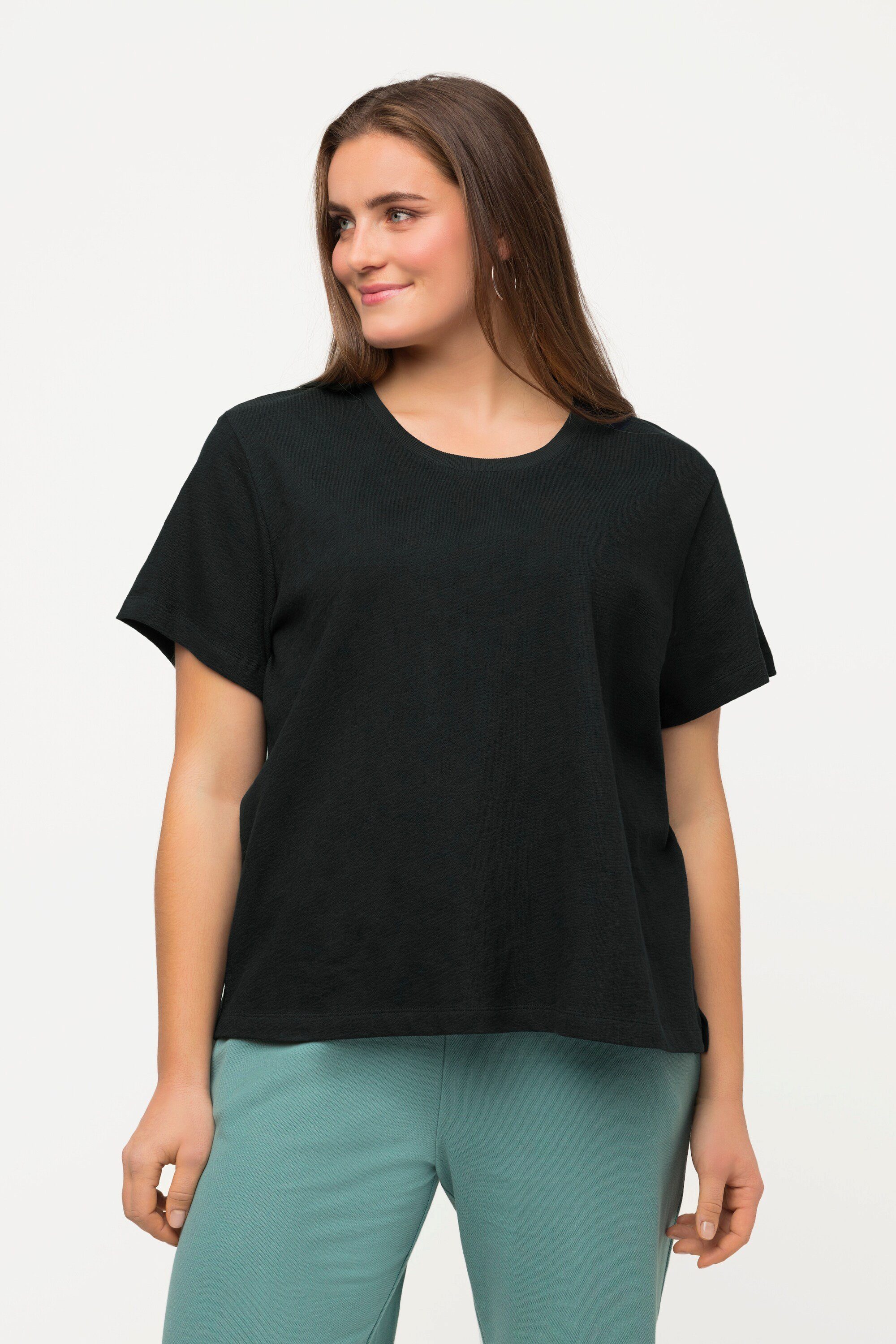 Ulla Popken T-Shirt T-Shirt Rundhals Halbarm günstig online kaufen