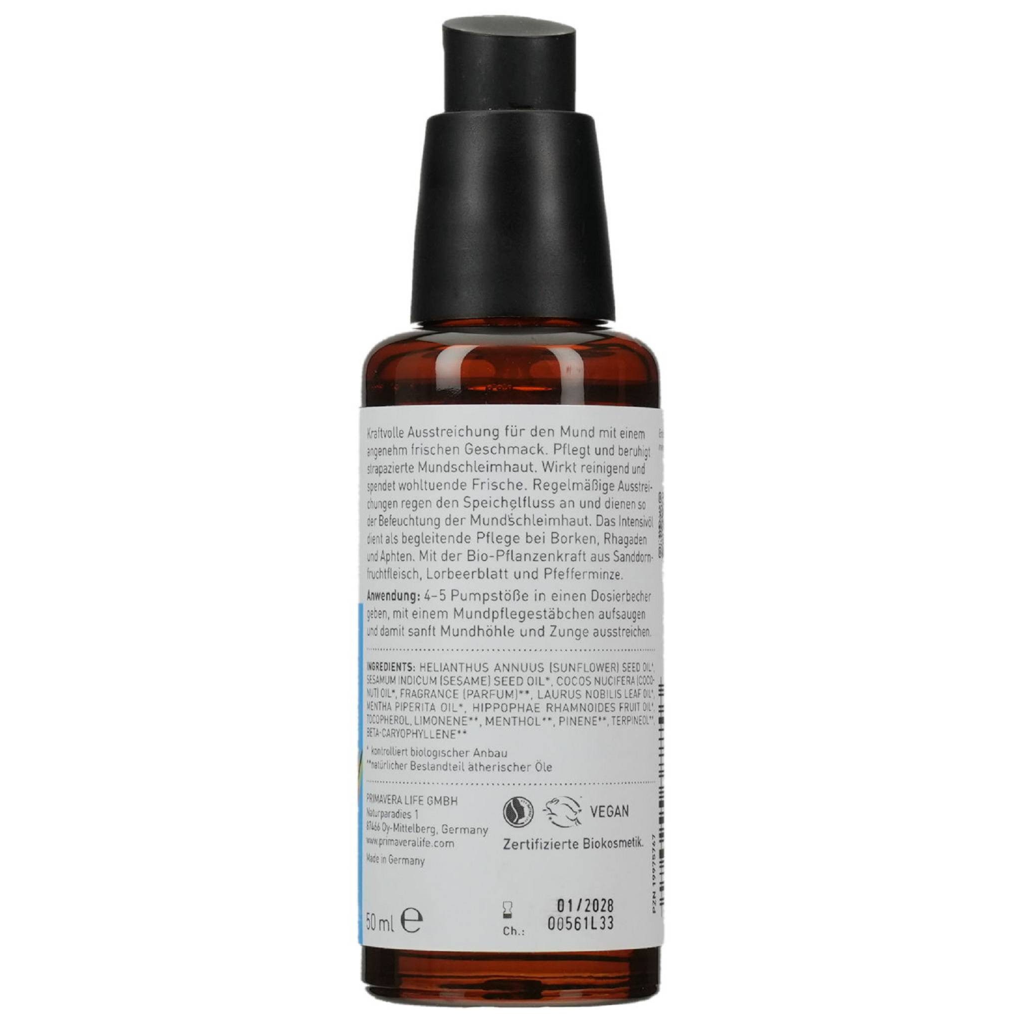 Primavera Mundspray Primavera MUNDPFLEGE INTENSIVÖL Bio 50ml PZN 19975767